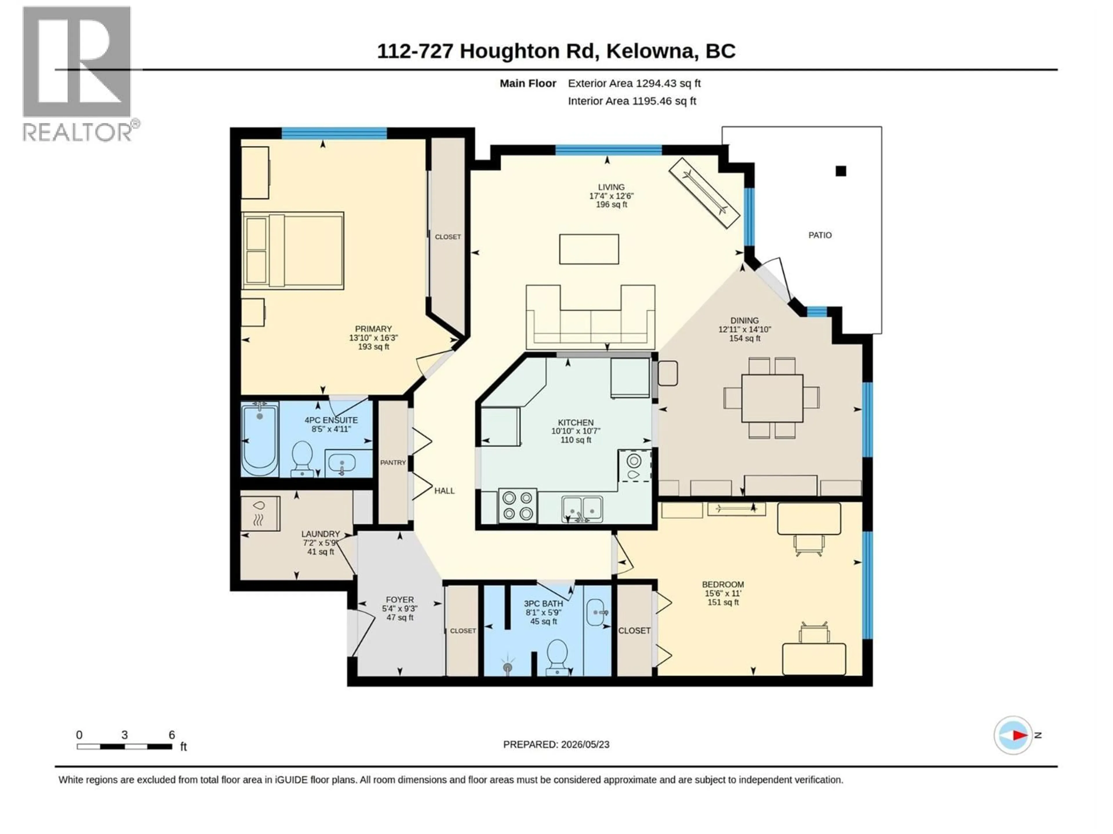 Floor plan for 112 - 727 HOUGHTON ROAD, Kelowna British Columbia V1X7J7