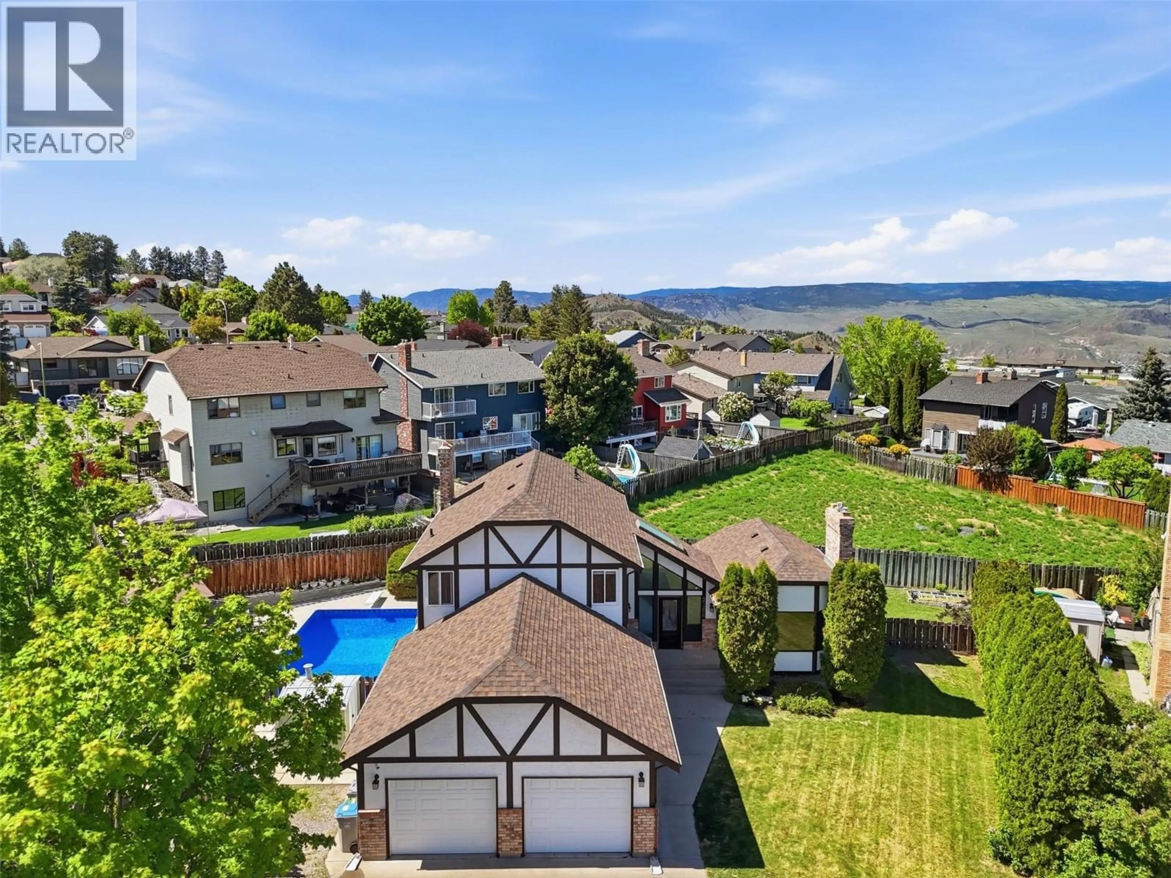 A pic from outside/outdoor area/front of a property/back of a property/a pic from drone, water/lake/river/ocean view for 2298 BALFOUR COURT, Kamloops British Columbia V1S1H5