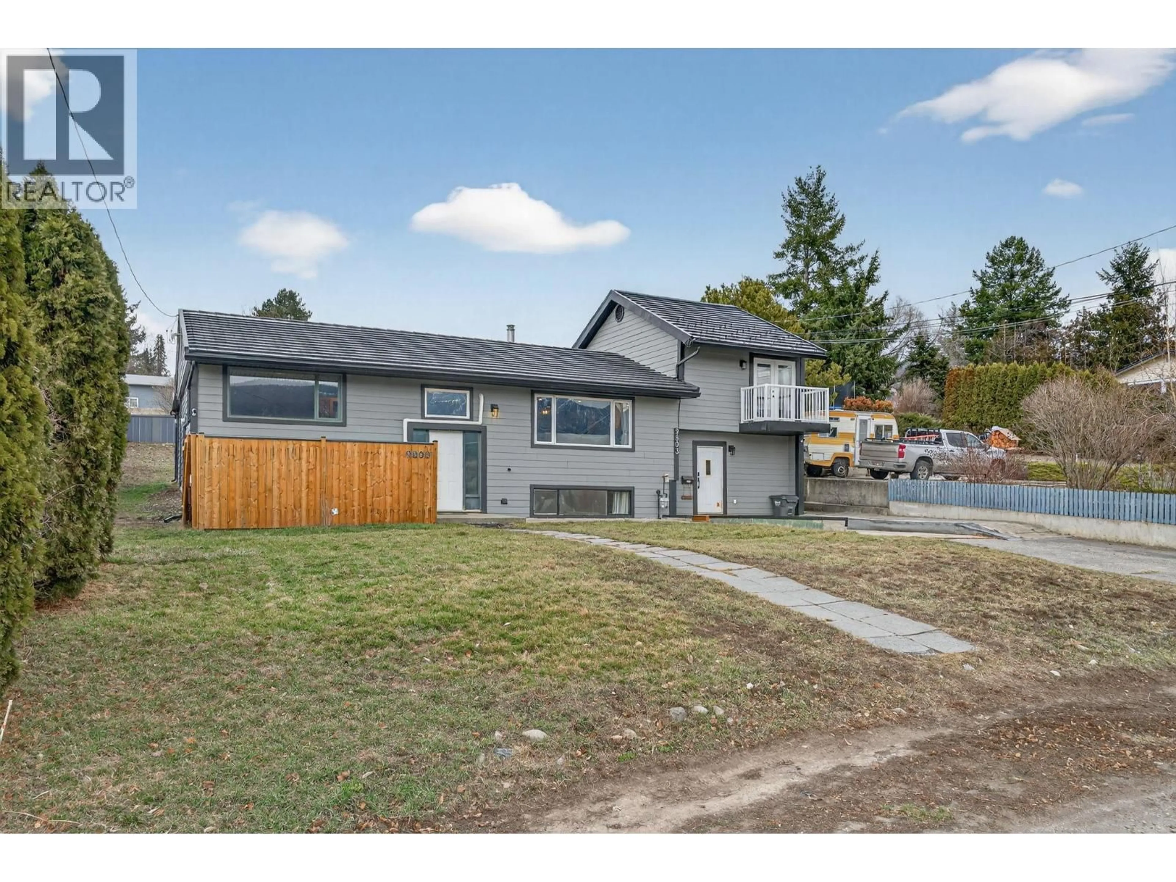 A pic from outside/outdoor area/front of a property/back of a property/a pic from drone, street for 9803 VENABLES DRIVE, Coldstream British Columbia V1B2K1