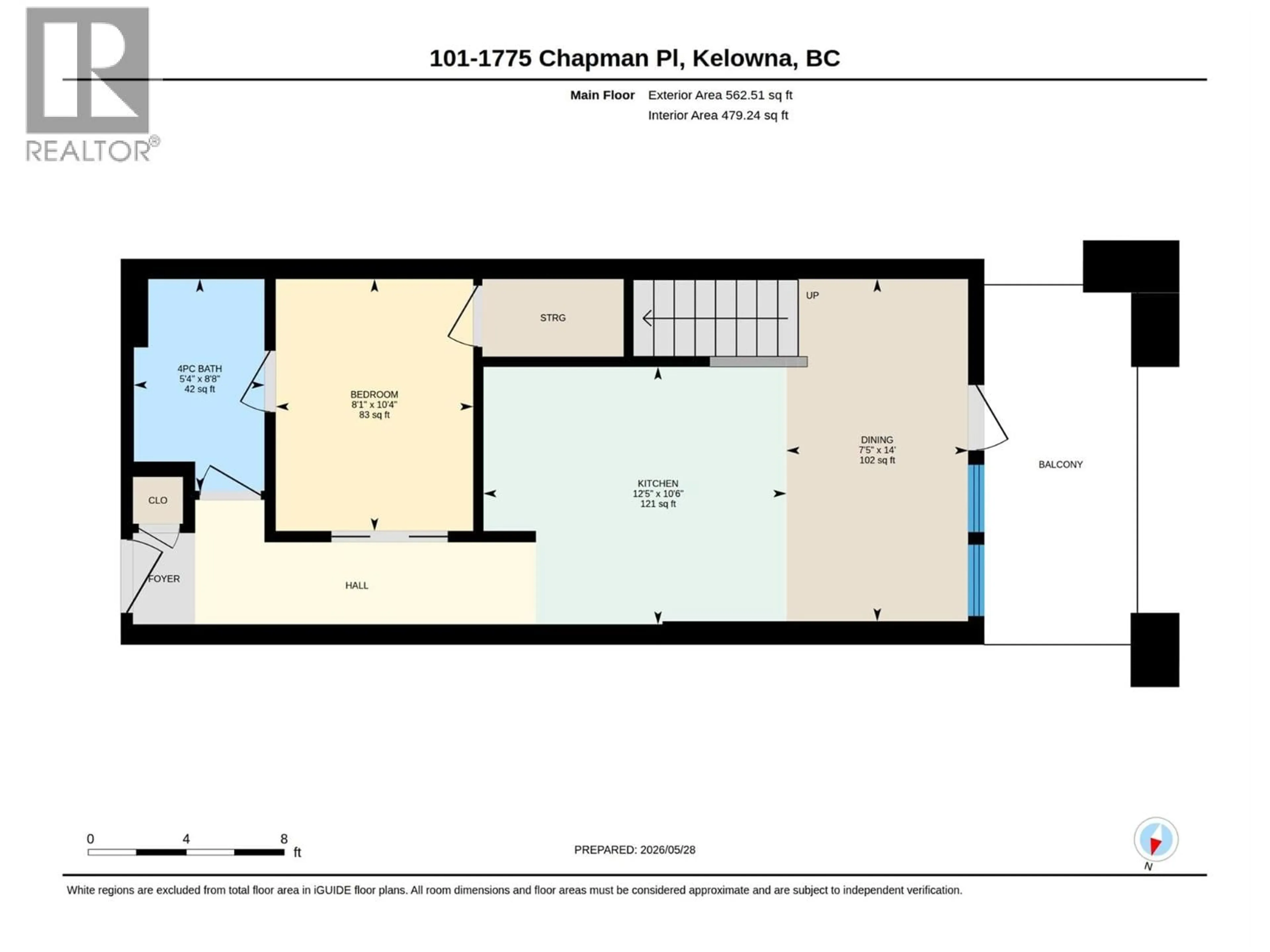 Floor plan for 101 - 1775 CHAPMAN PLACE, Kelowna British Columbia V1Y0G3