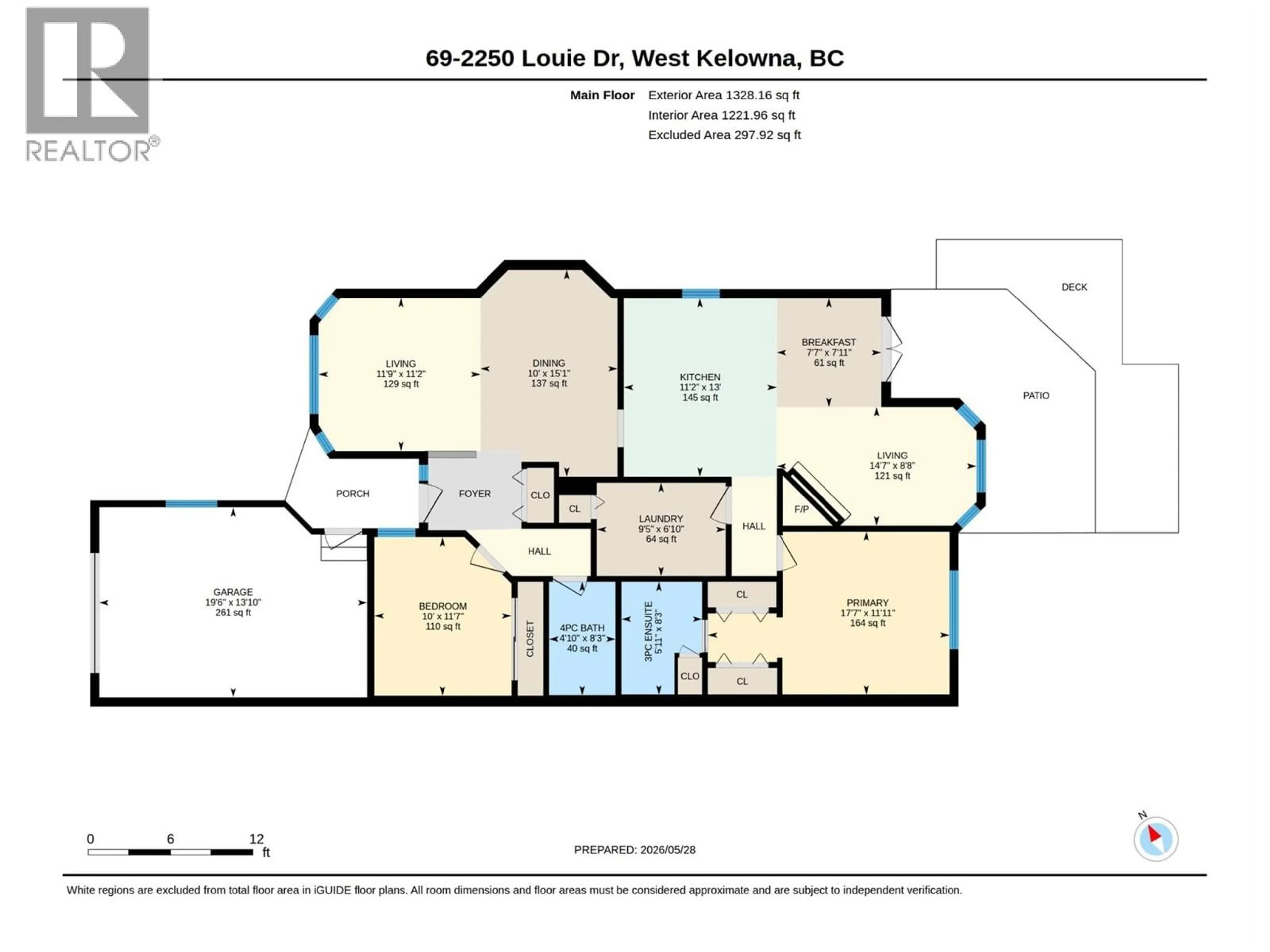 Floor plan for 69 - 2250 LOUIE DRIVE, Westbank British Columbia V4T2M6