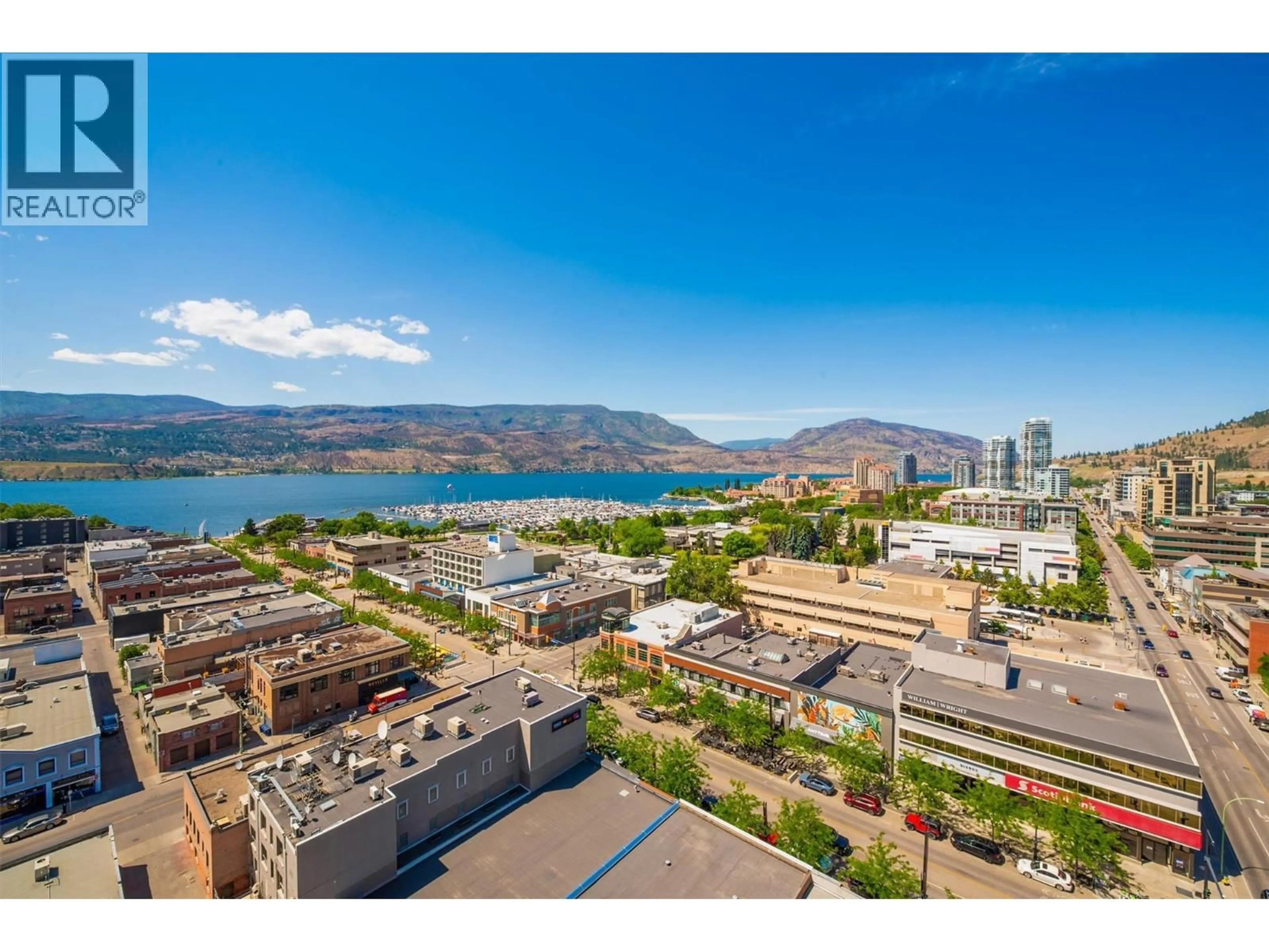 A pic from outside/outdoor area/front of a property/back of a property/a pic from drone, water/lake/river/ocean view for 1602 - 1588 ELLIS STREET, Kelowna British Columbia V1Y0H1