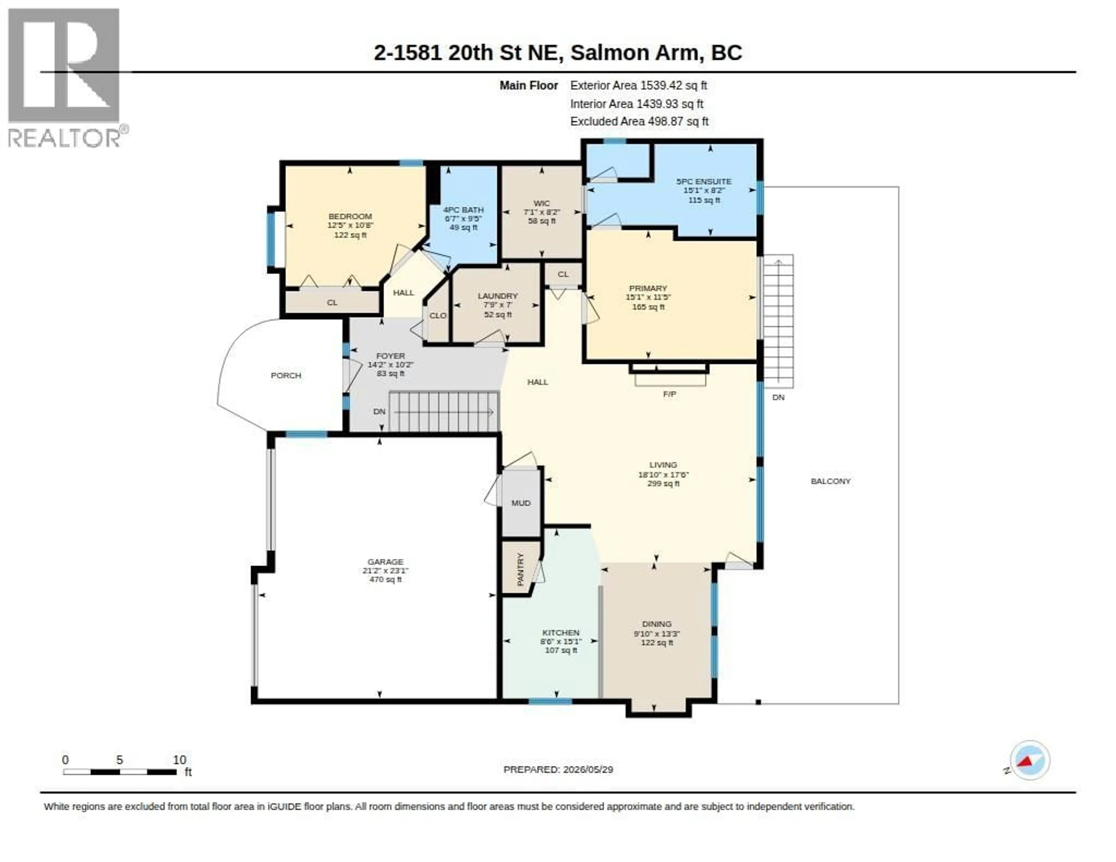 Floor plan for 2 - 1581 20 STREET NORTHEAST, Salmon Arm British Columbia V1E0A7