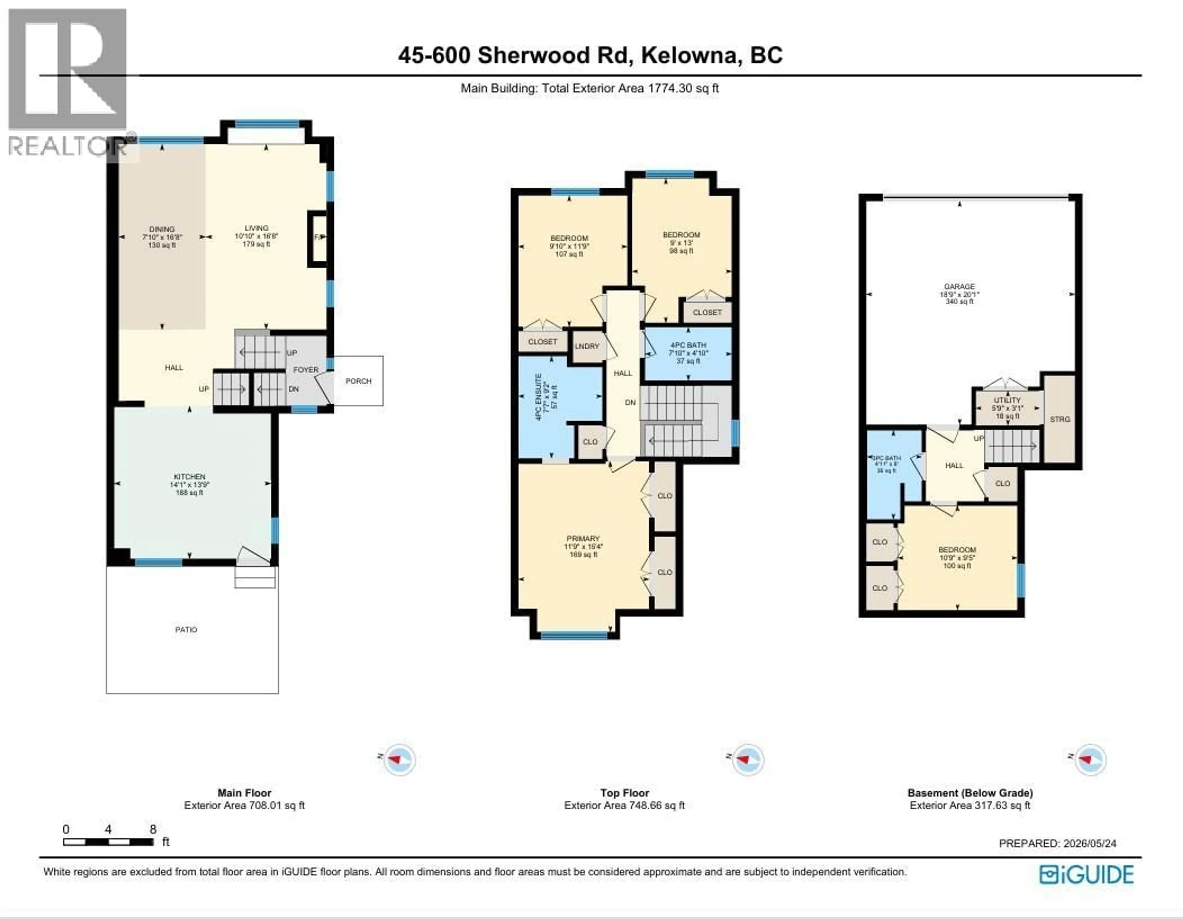 Floor plan for 45 - 600 SHERWOOD ROAD, Kelowna British Columbia V1W5K1