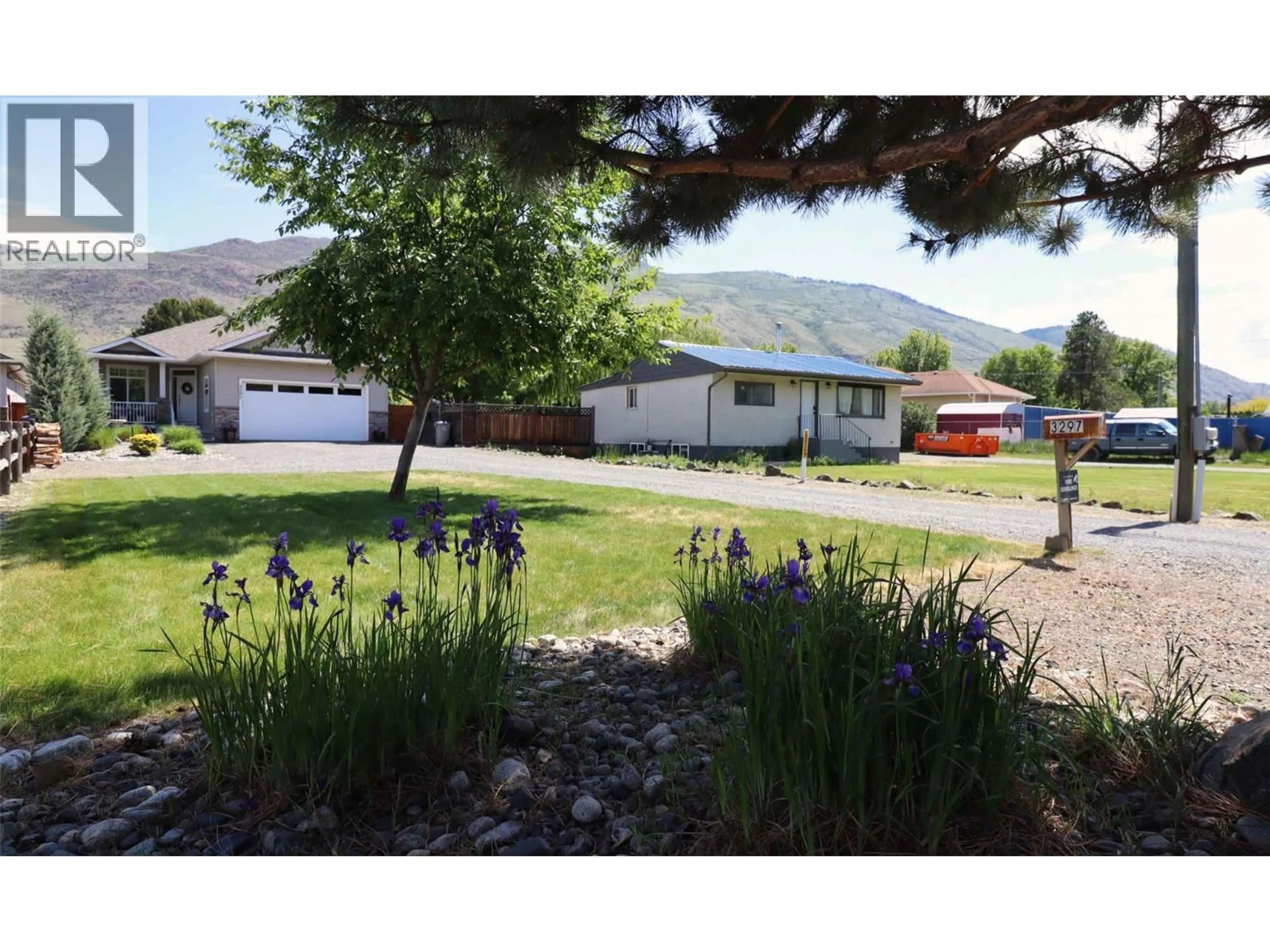 A pic from outside/outdoor area/front of a property/back of a property/a pic from drone, mountain view for 3297 BANK ROAD, Kamloops British Columbia V2B6Z9