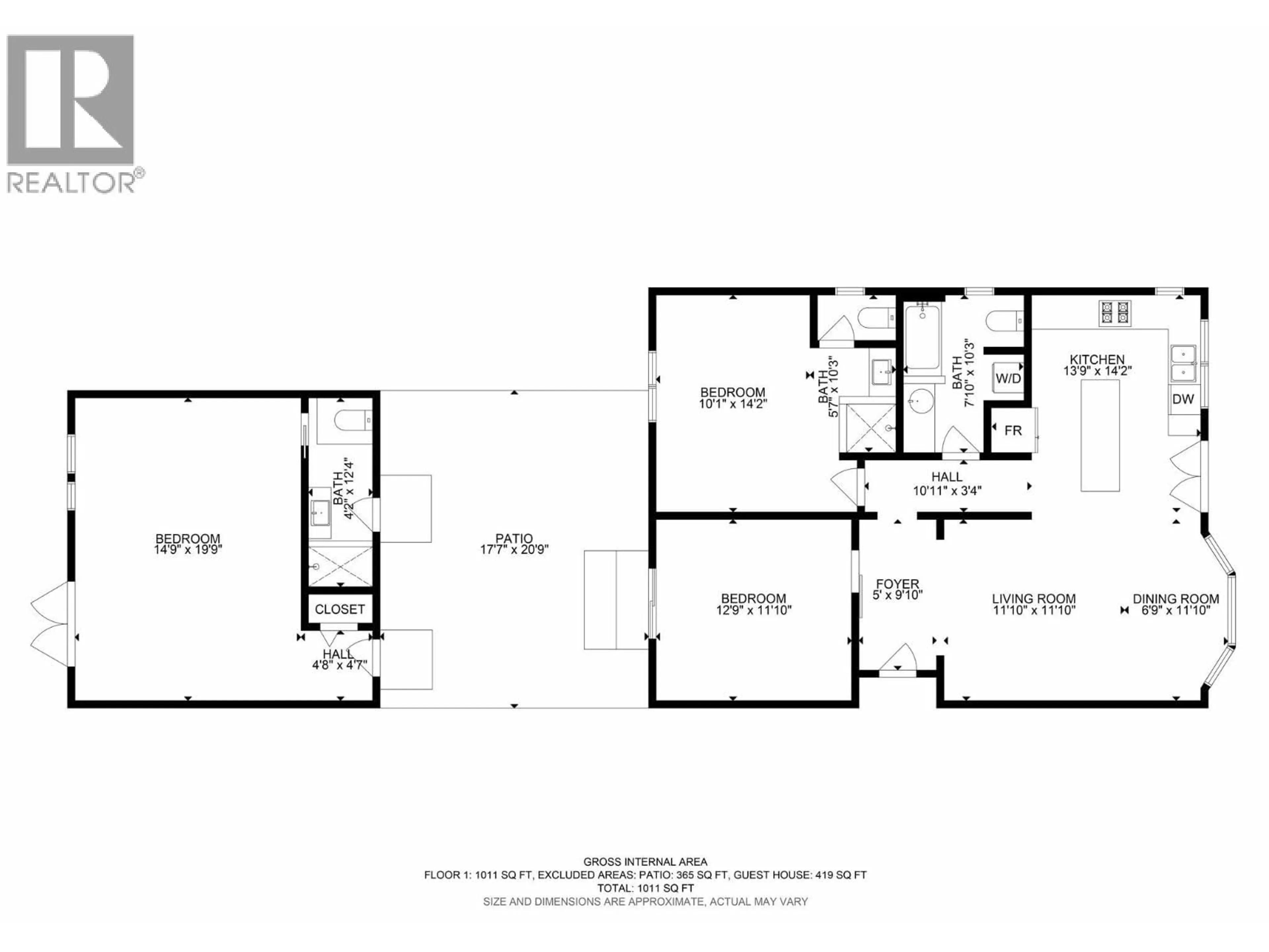 Floor plan for 832 MANHATTAN DRIVE, Kelowna British Columbia V1Y1H5