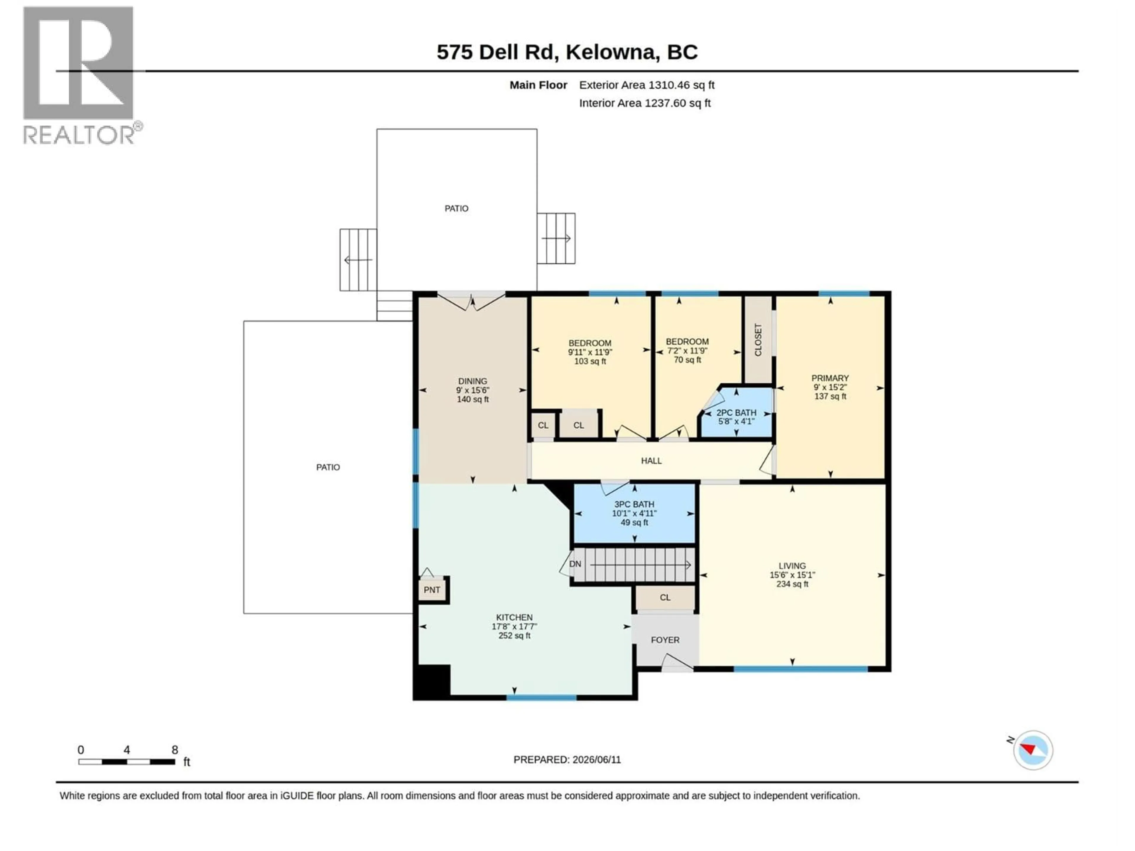 Floor plan for 575 DELL ROAD, Kelowna British Columbia V1X3P7
