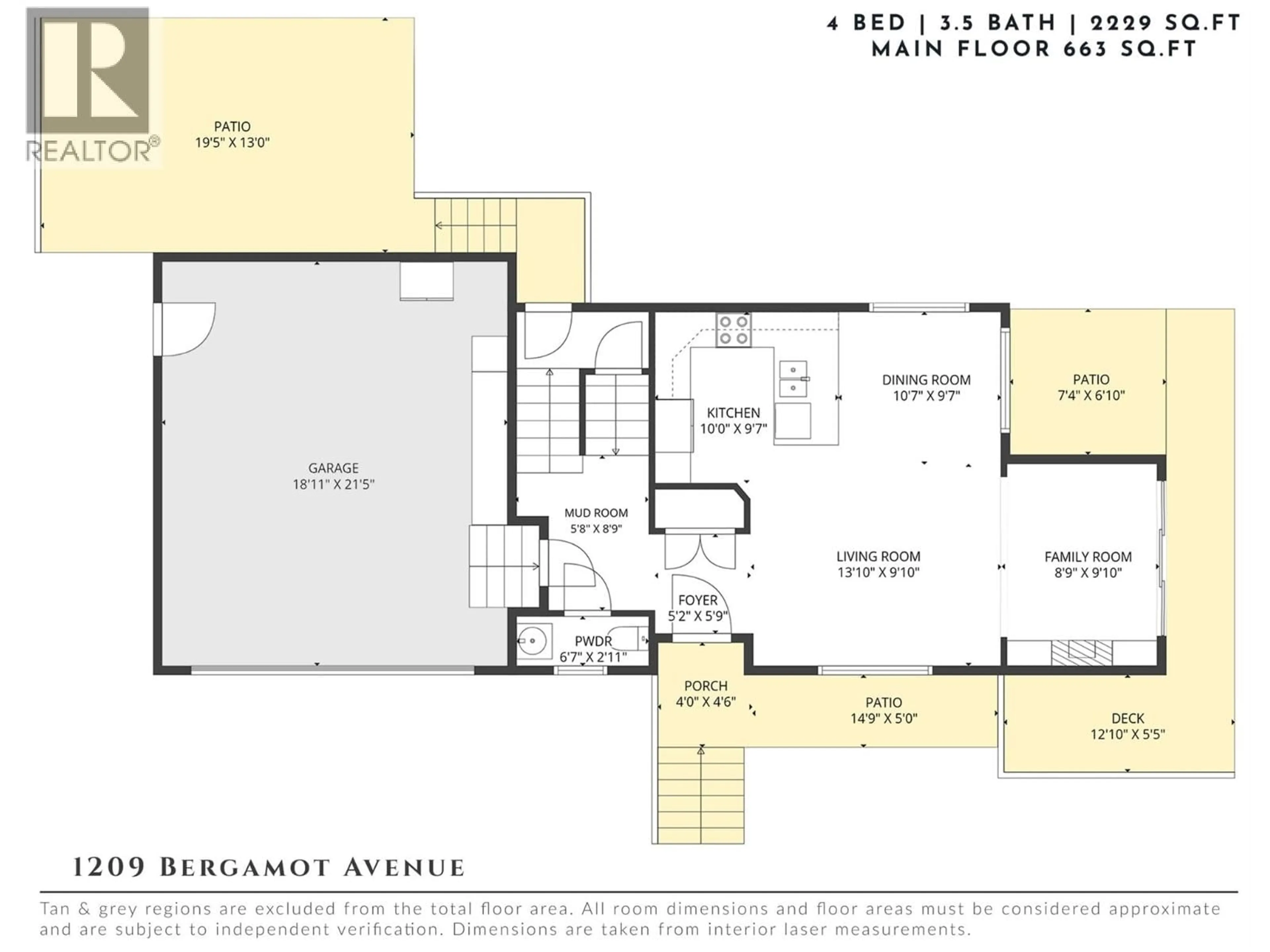Floor plan for 1209 BERGAMOT AVENUE, Kelowna British Columbia V1W5K5