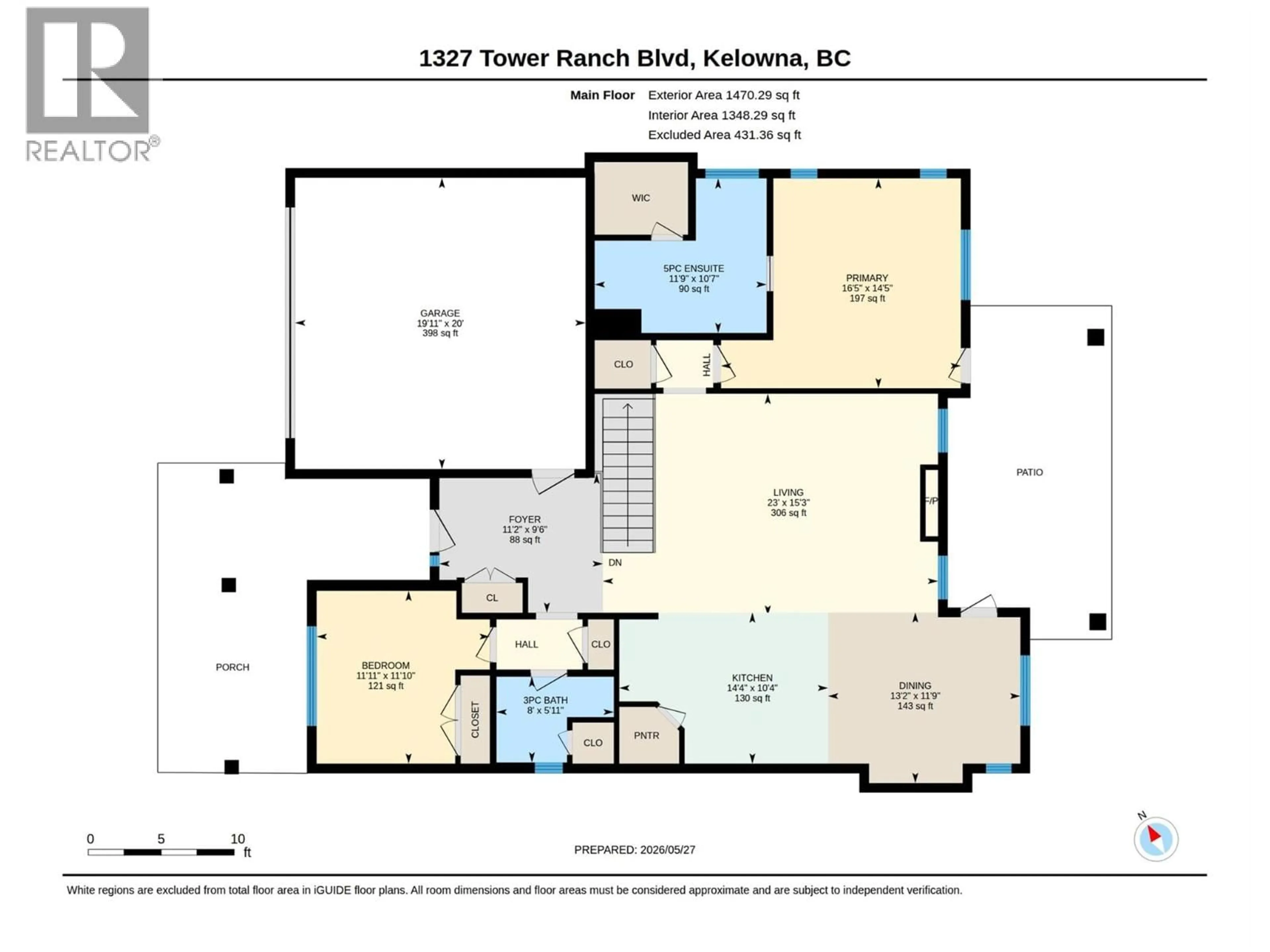 Floor plan for 1827 TOWER RANCH BOULEVARD, Kelowna British Columbia V1P1R1