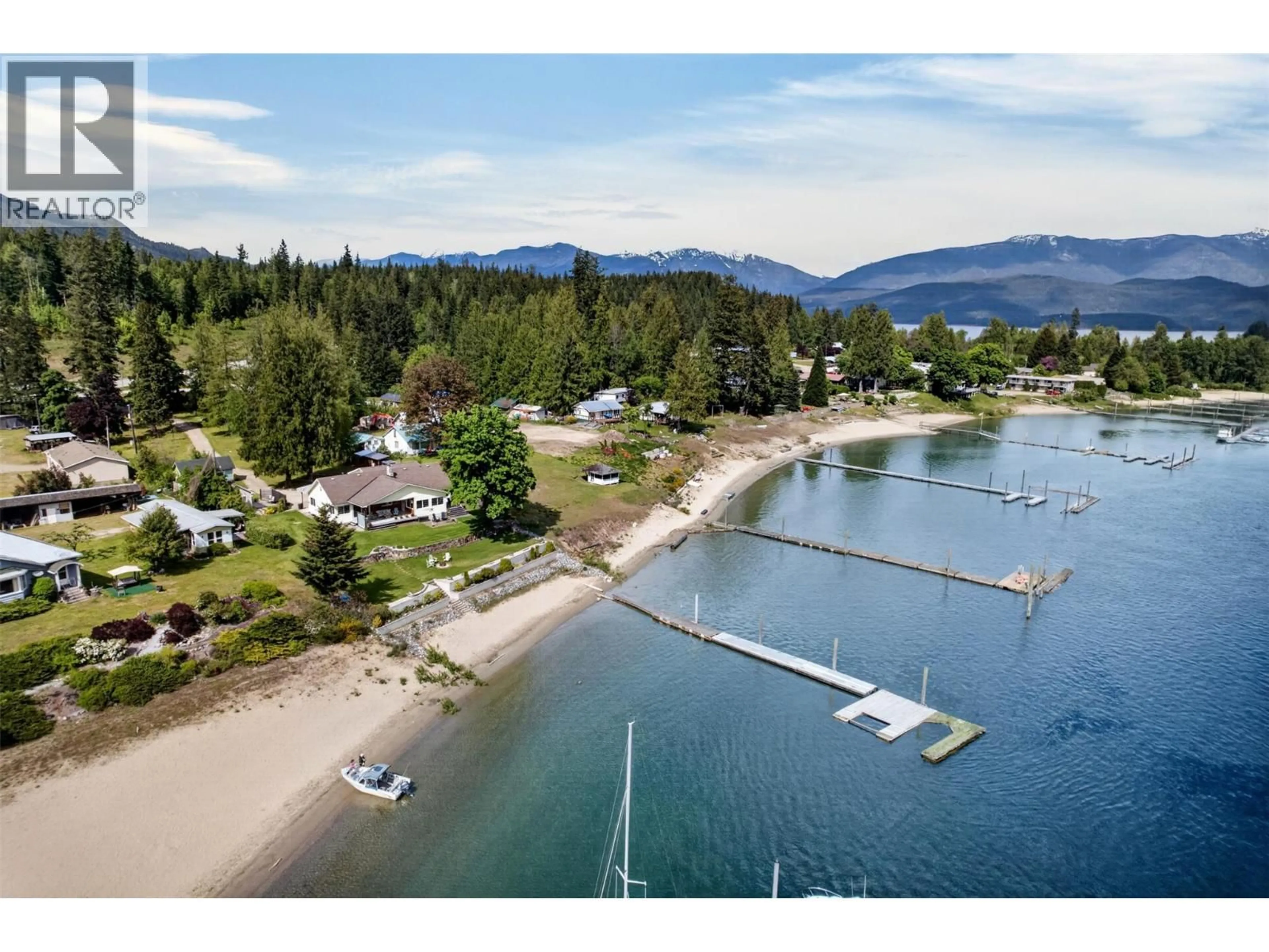 A pic from outside/outdoor area/front of a property/back of a property/a pic from drone, water/lake/river/ocean view for BUSK ROAD, Balfour British Columbia V0G1C0