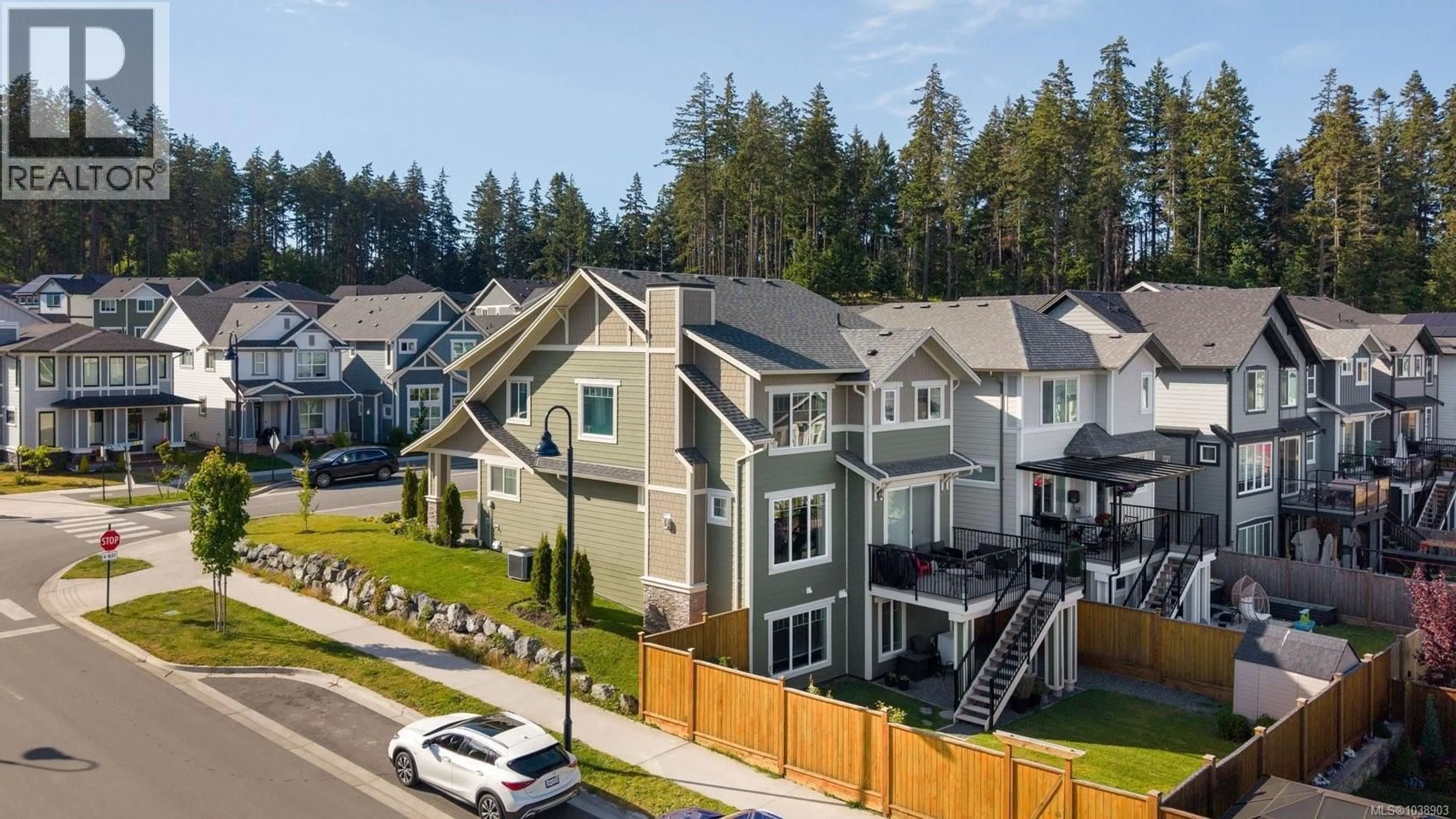 A pic from outside/outdoor area/front of a property/back of a property/a pic from drone, mountain view for 3387 RYDER HESJEDAL WAY, Colwood British Columbia V9C0R5
