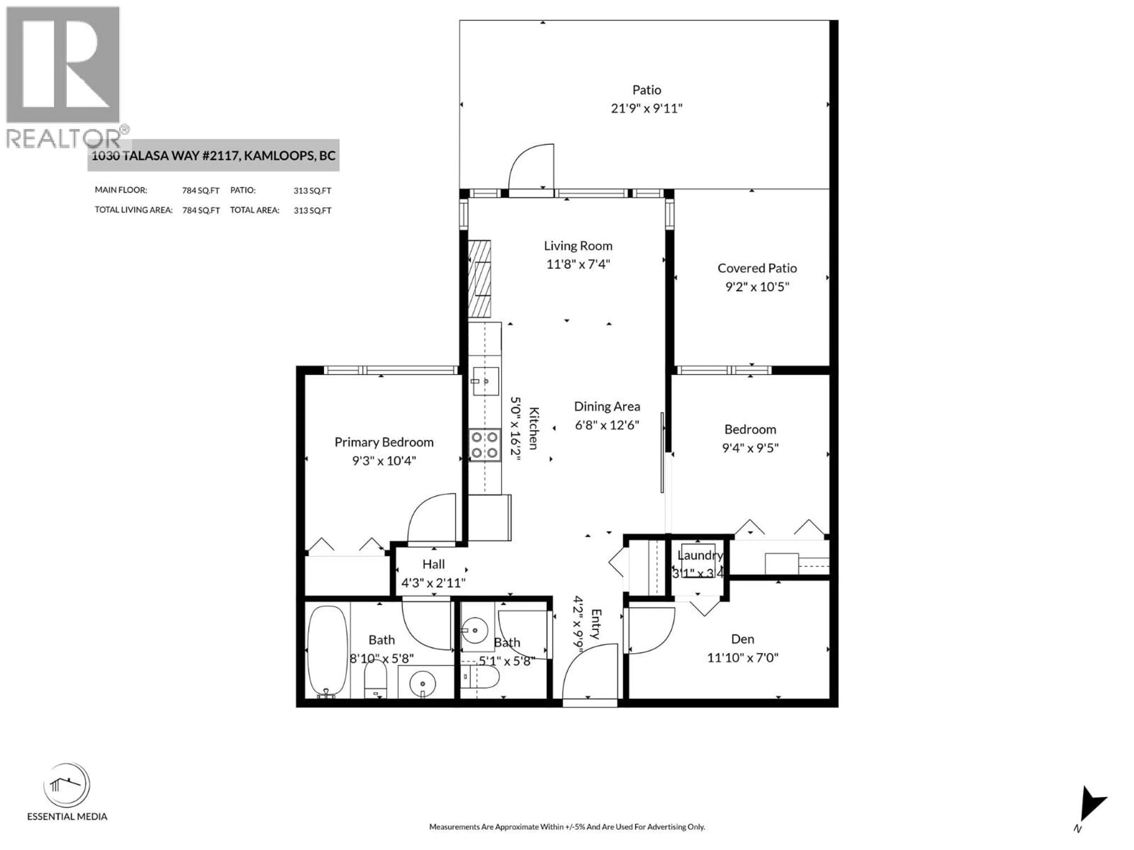 Floor plan for 2117 - 1030 TALASA WAY, Kamloops British Columbia V2H0C3