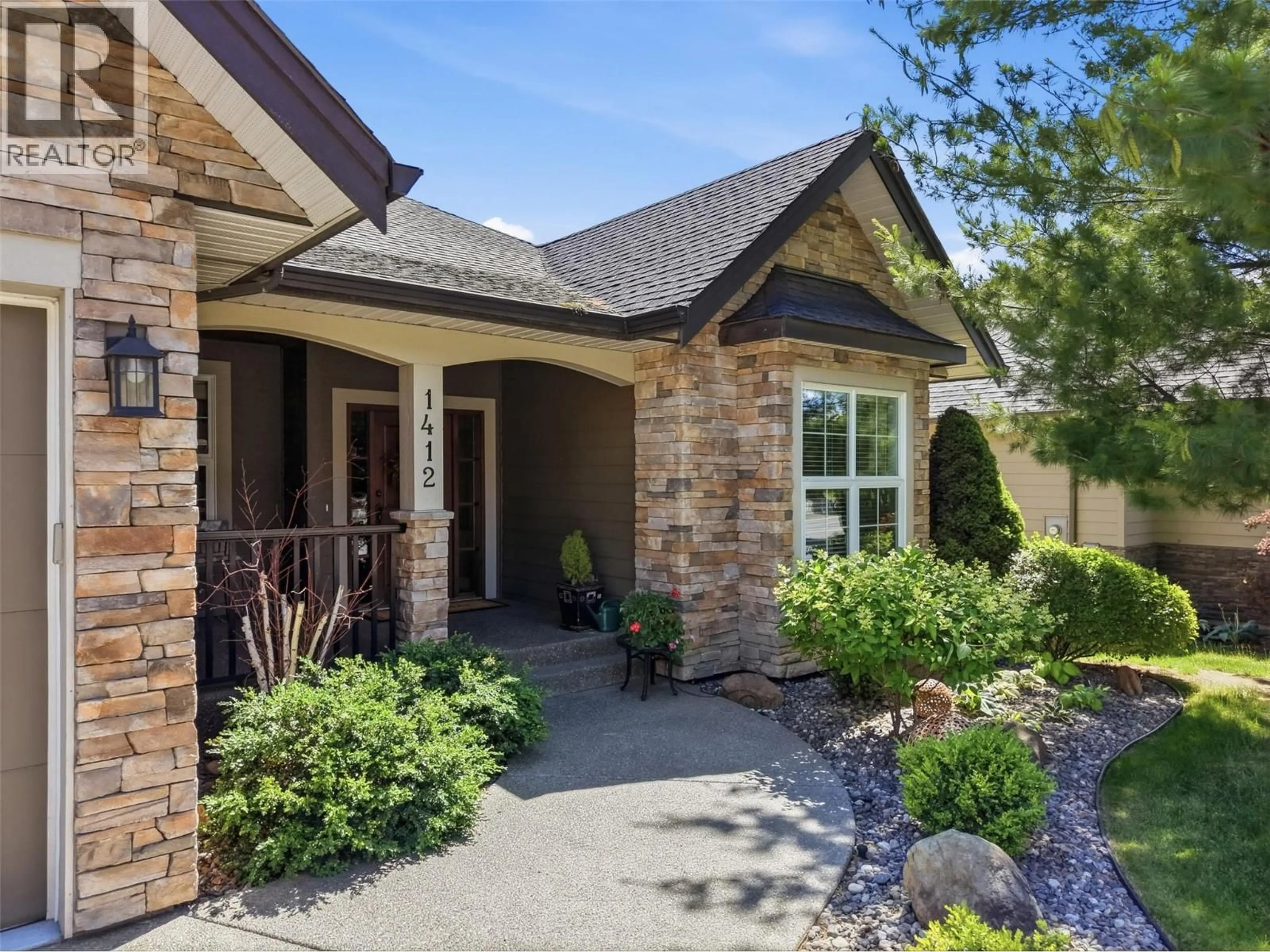 Home with brick exterior material, street for 1412 SUN RIVERS DRIVE, Kamloops British Columbia V2H0A2
