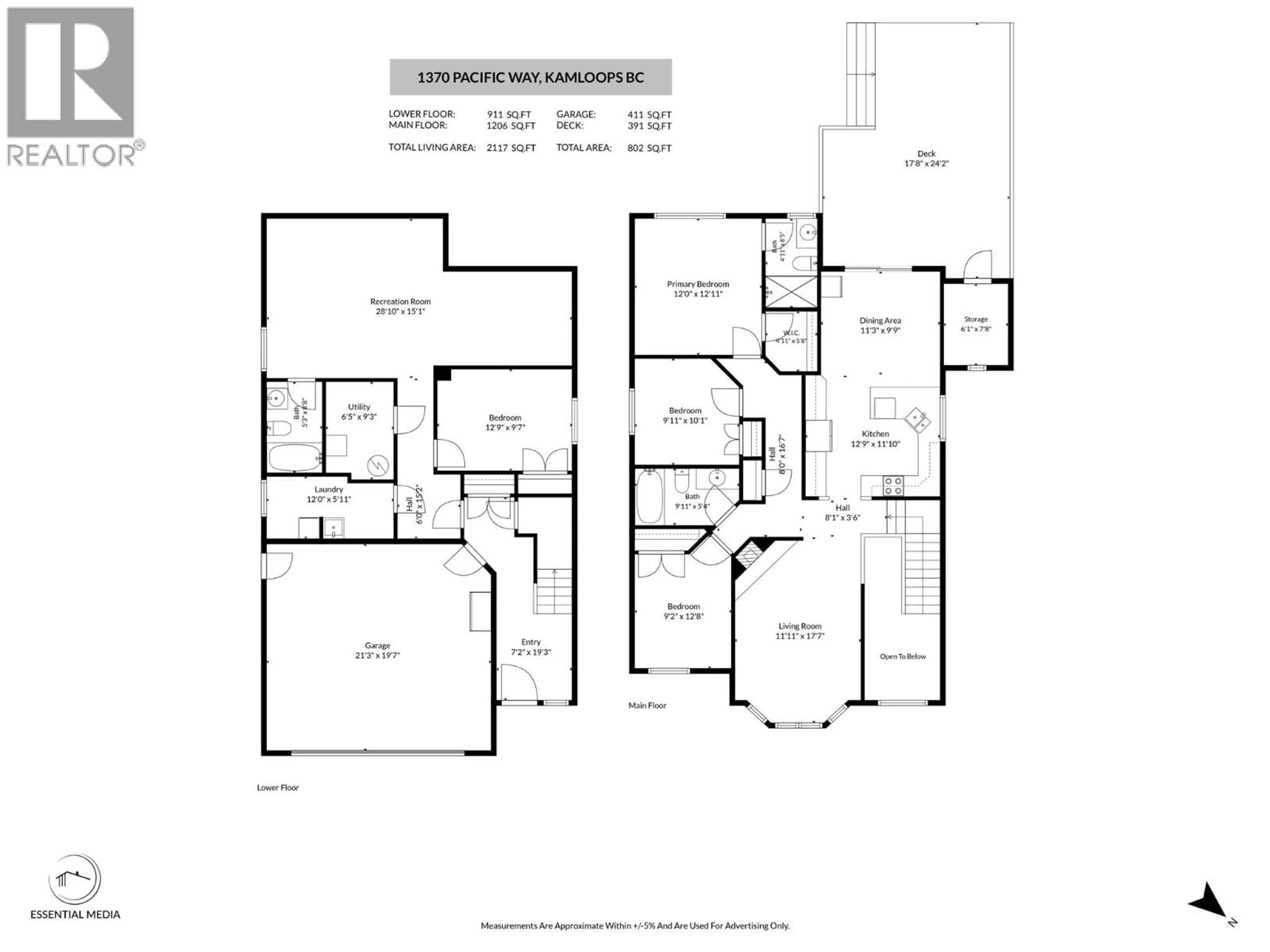Floor plan for 1370 PACIFIC WAY, Kamloops British Columbia V2E0A4