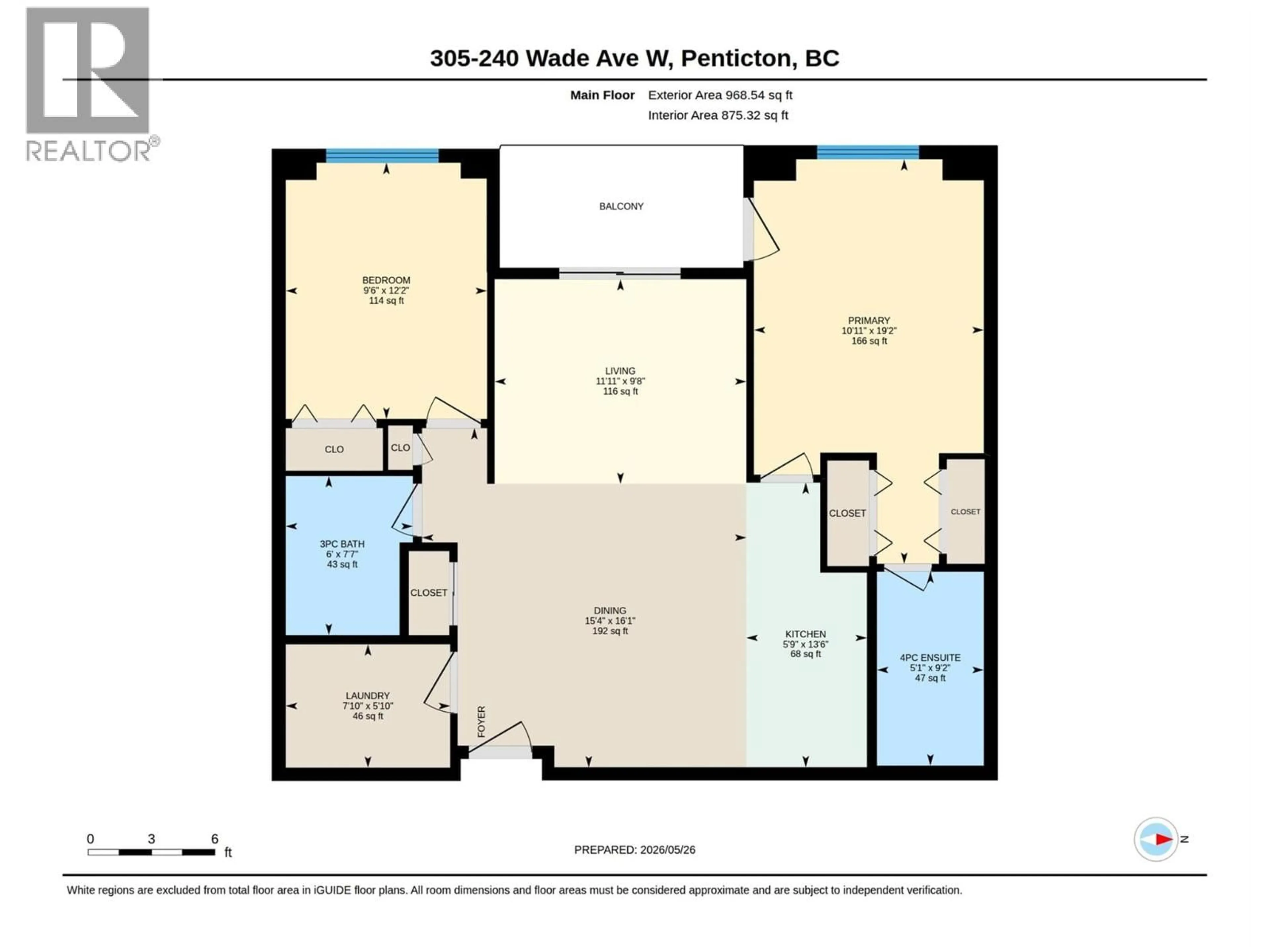 Floor plan for 305 - 240 WADE AVENUE W AVENUE, Penticton British Columbia V2A1T8