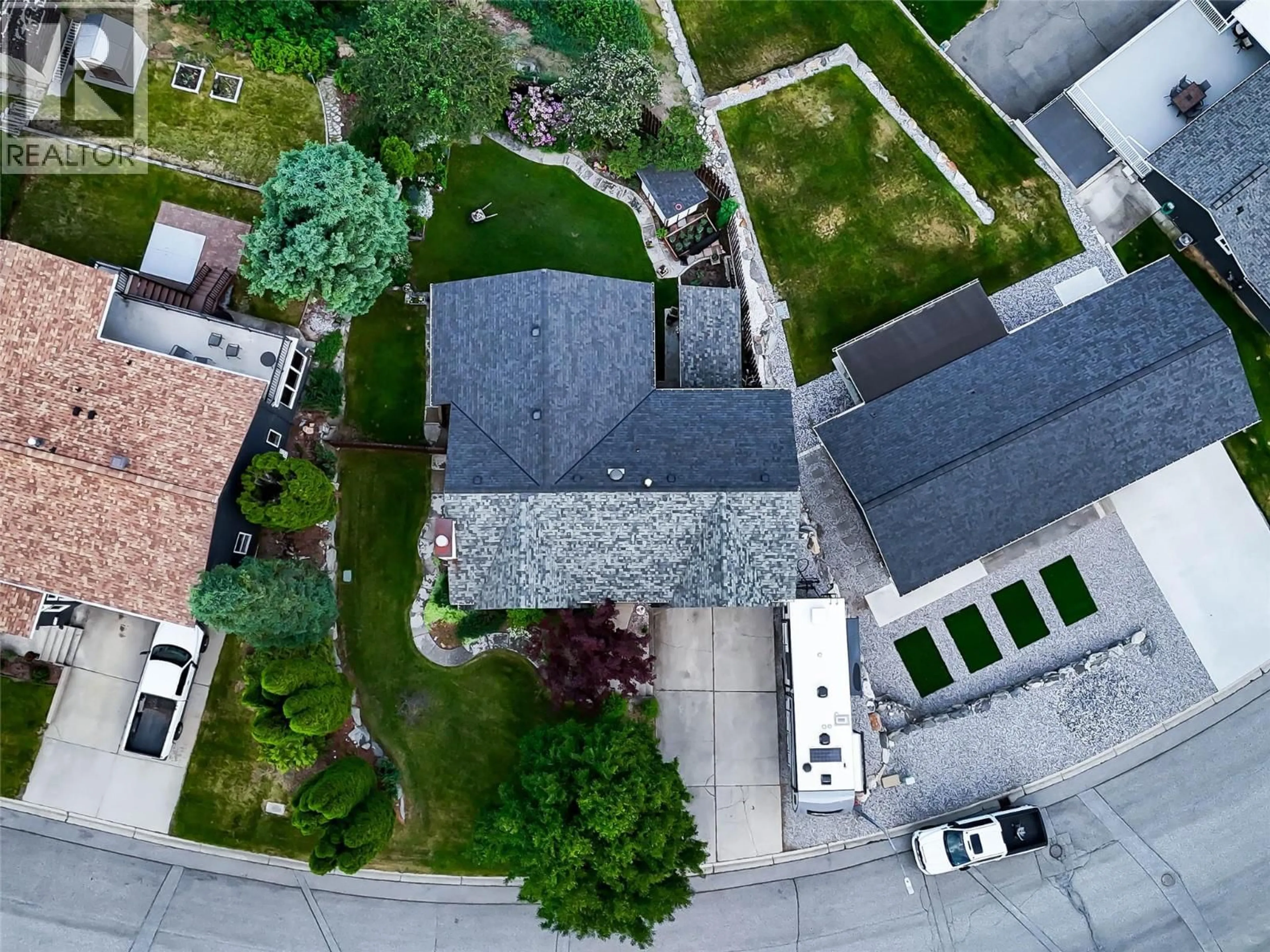 A pic from outside/outdoor area/front of a property/back of a property/a pic from drone, street for 2300 MCBRIDE STREET, Trail British Columbia V1R4N8