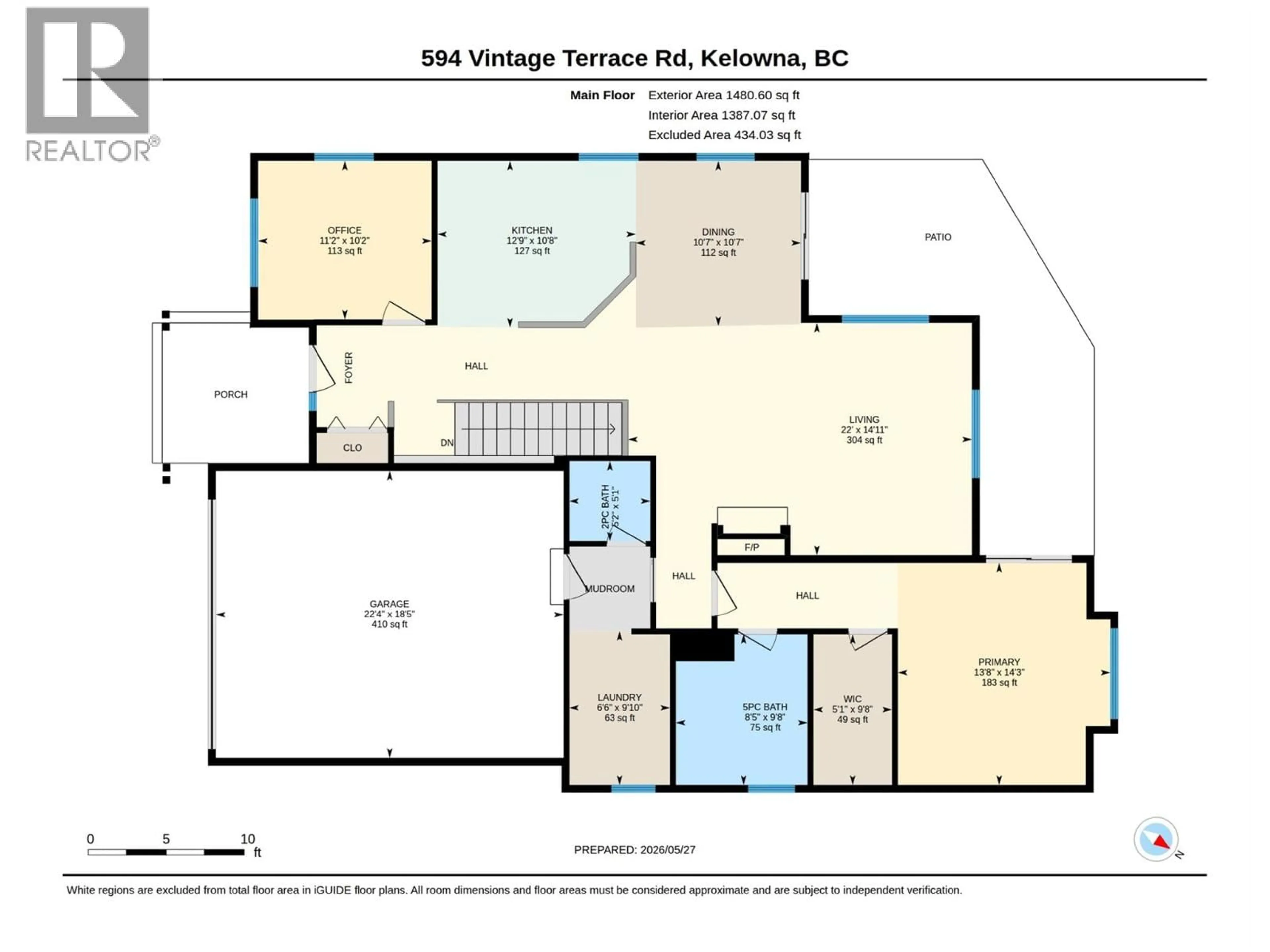 Floor plan for 594 VINTAGE TERRACE ROAD, Kelowna British Columbia V1W3B3