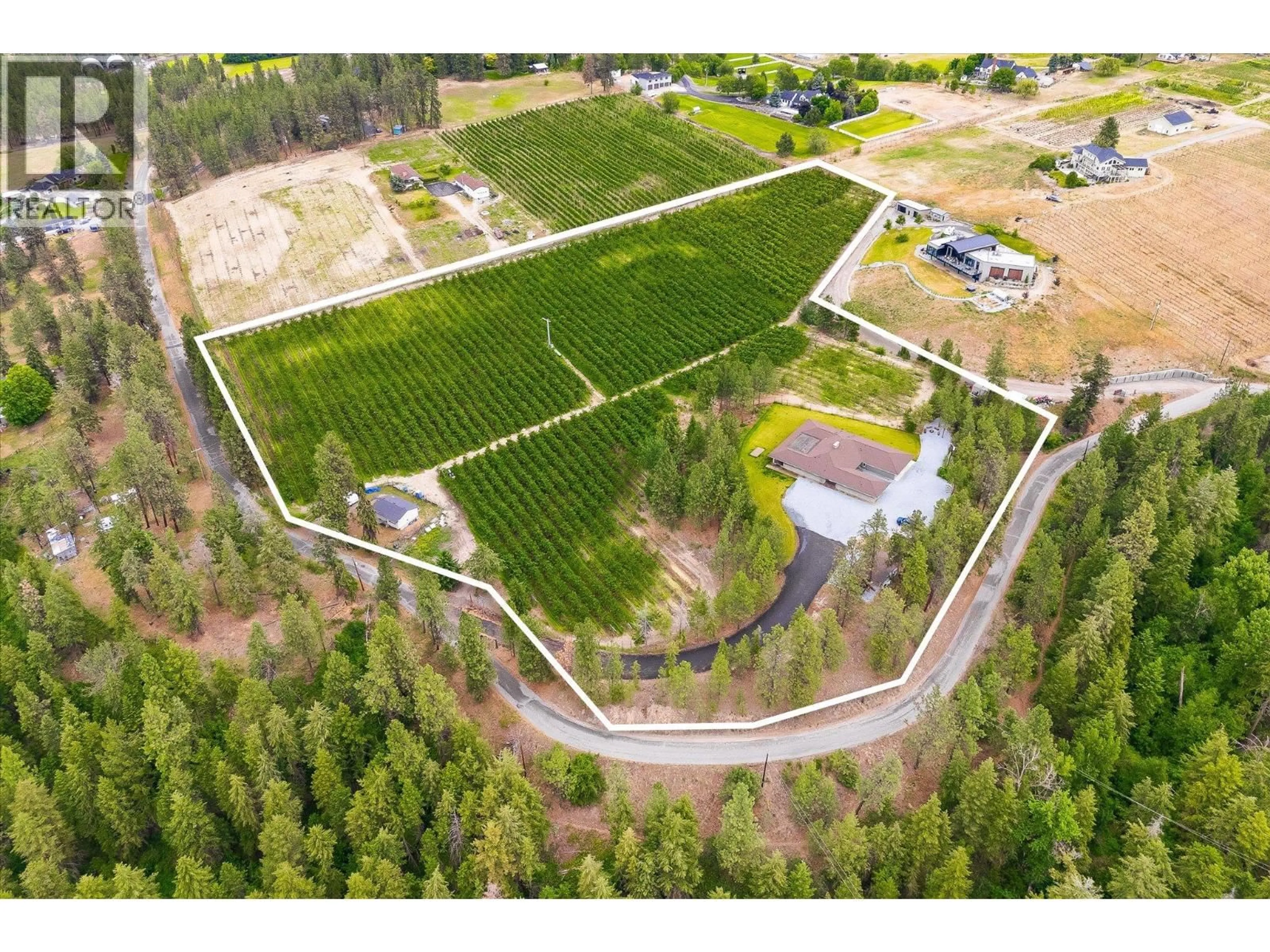 A pic from outside/outdoor area/front of a property/back of a property/a pic from drone, unknown for 4235 TODD ROAD, Kelowna British Columbia V1W4B8