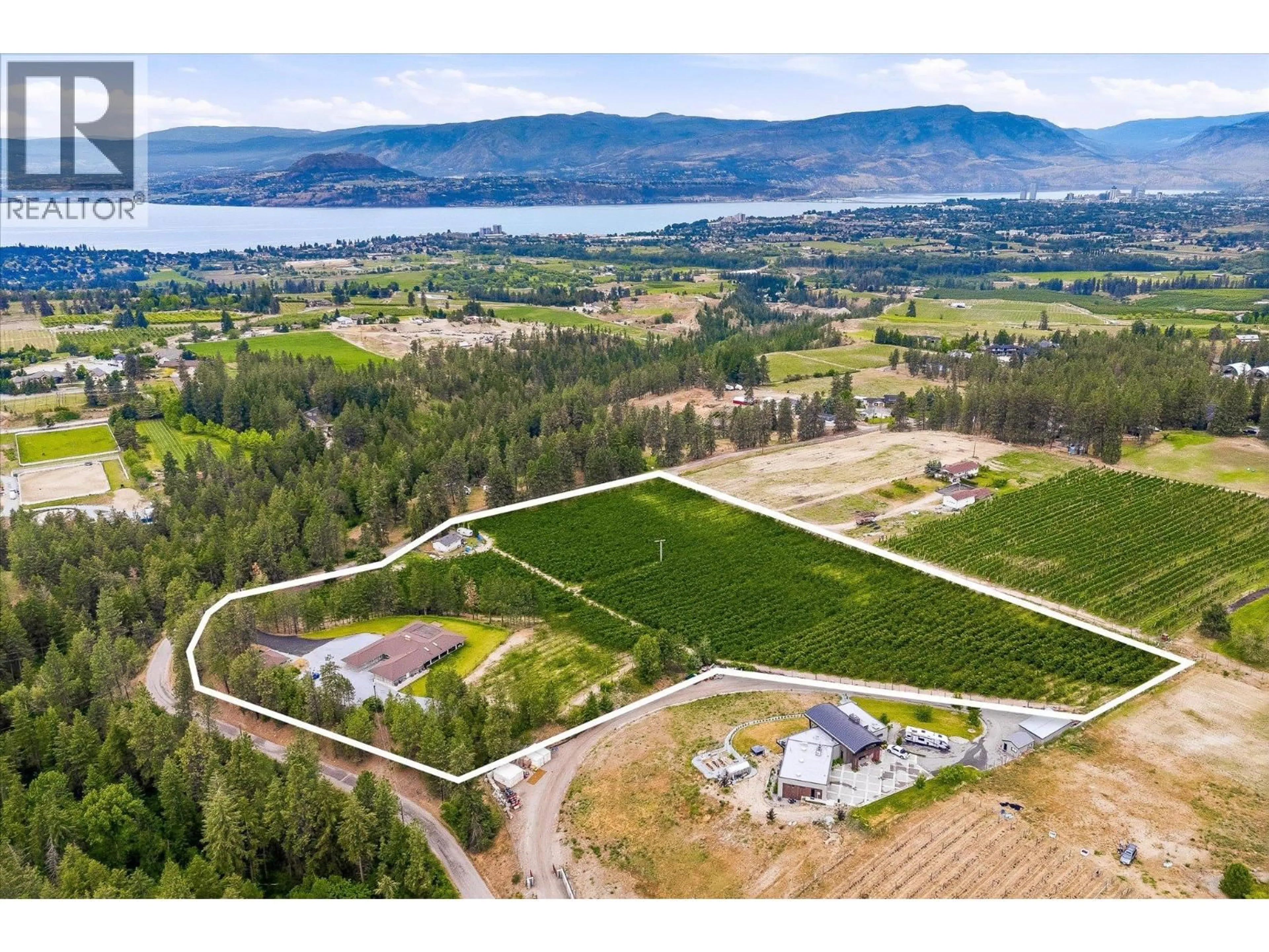 A pic from outside/outdoor area/front of a property/back of a property/a pic from drone, water/lake/river/ocean view for 4235 TODD ROAD, Kelowna British Columbia V1W4B8