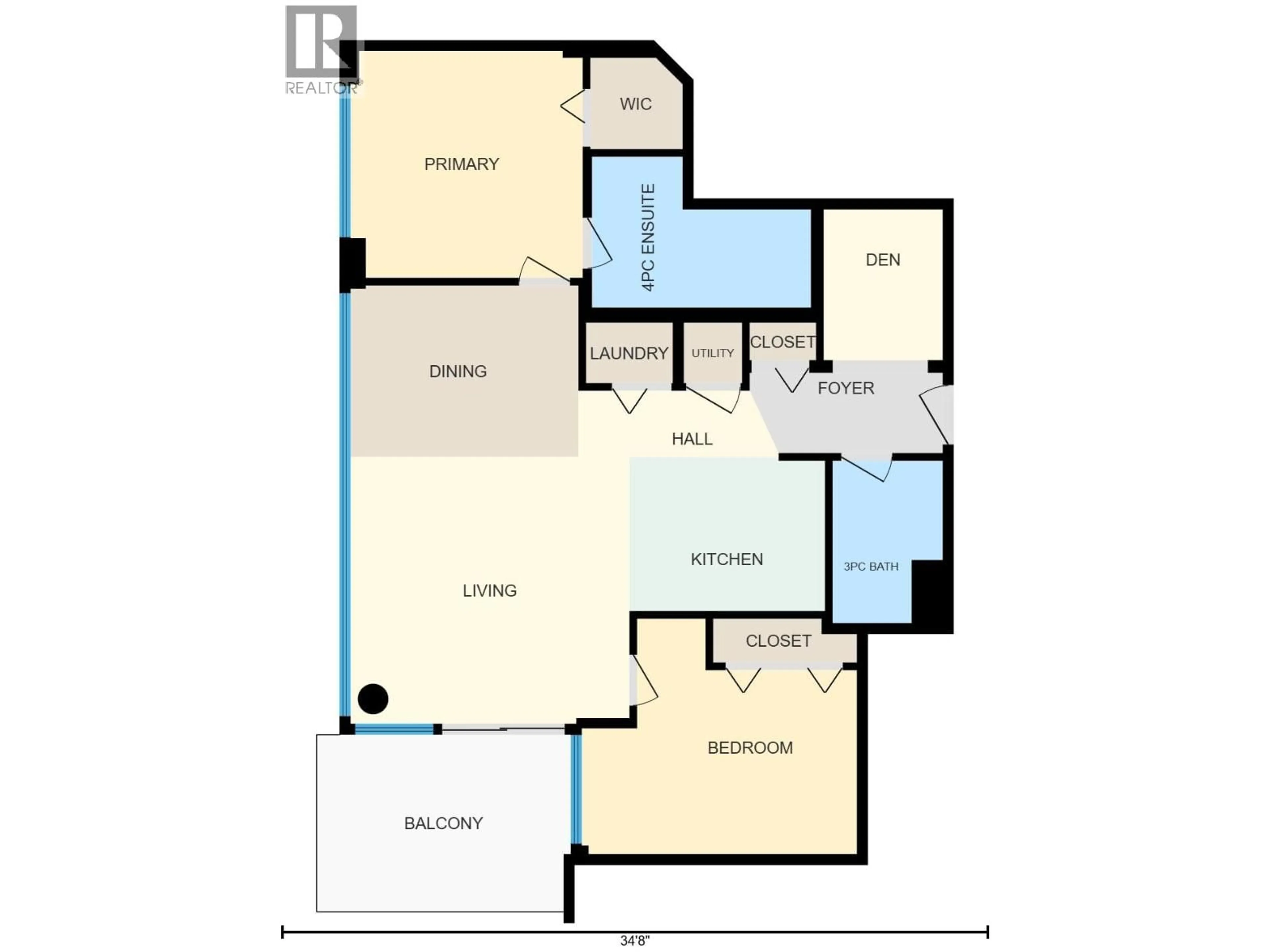Floor plan for 702 - 1075 SUNSET DRIVE, Kelowna British Columbia V1Y9Y9