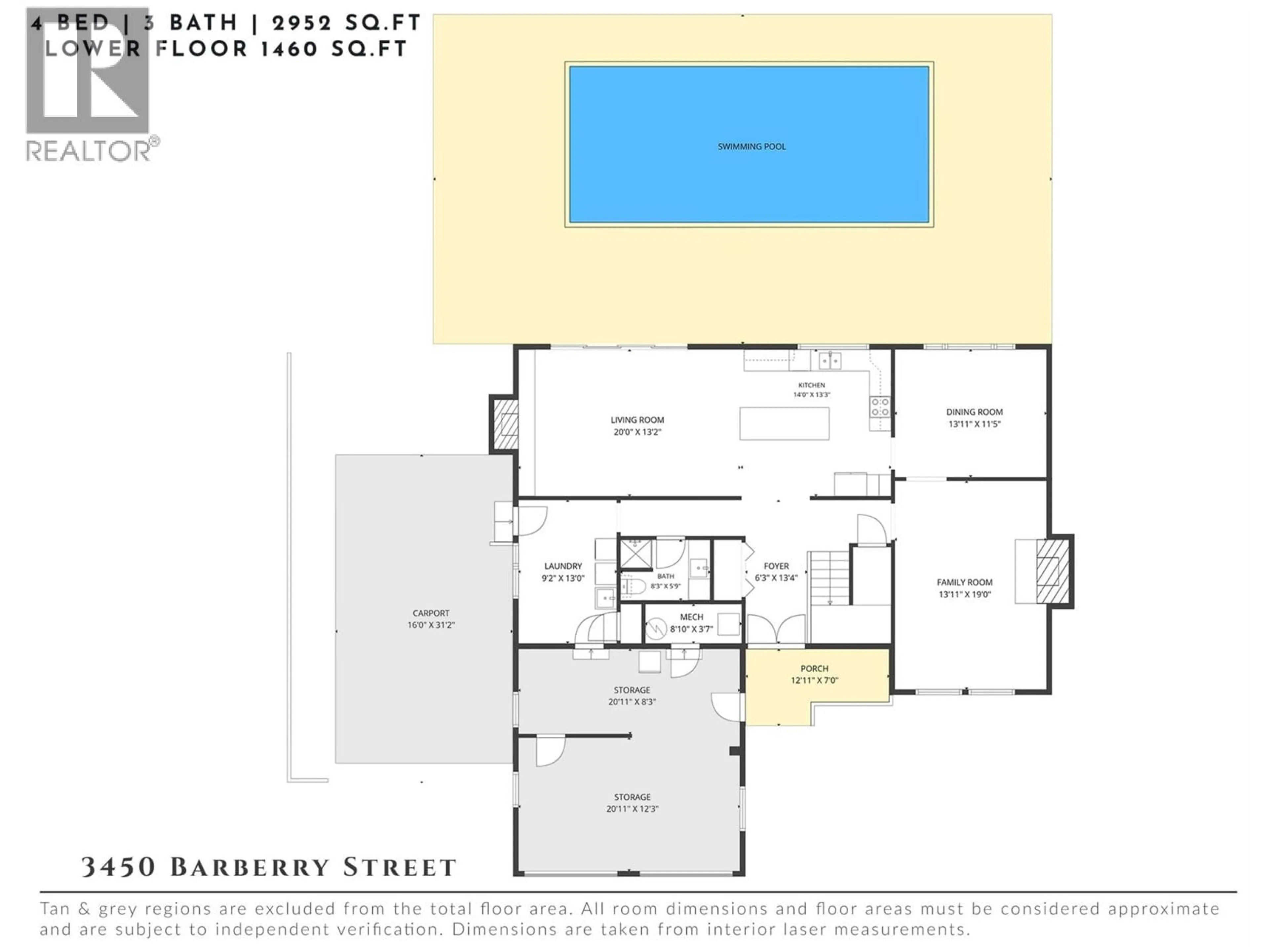Floor plan for 3450 BARBERRY STREET, Kelowna British Columbia V1W3V6