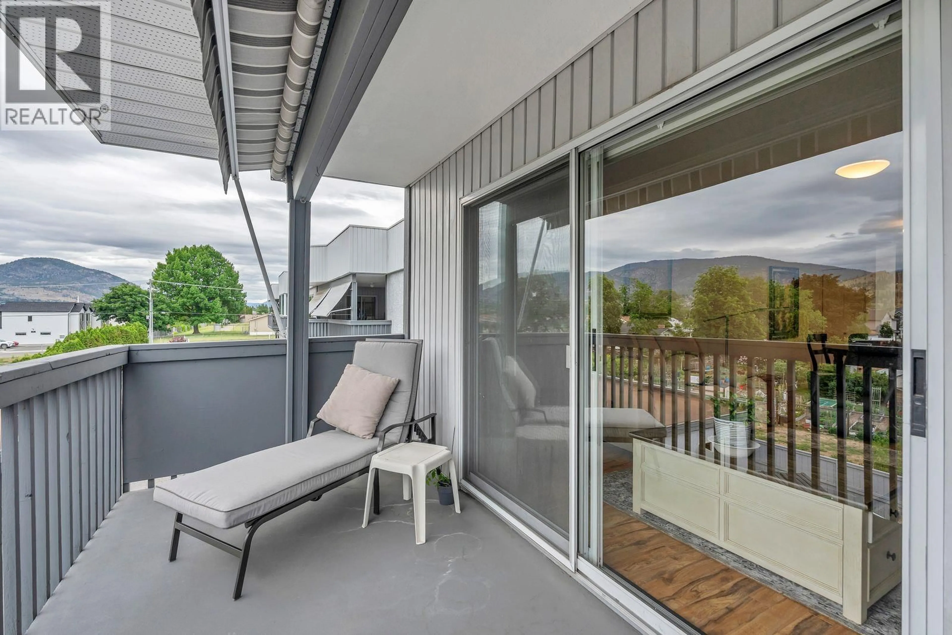 Balcony in the apartment, mountain view for 313 - 262 KINNEY AVENUE, Penticton British Columbia V2A3N9