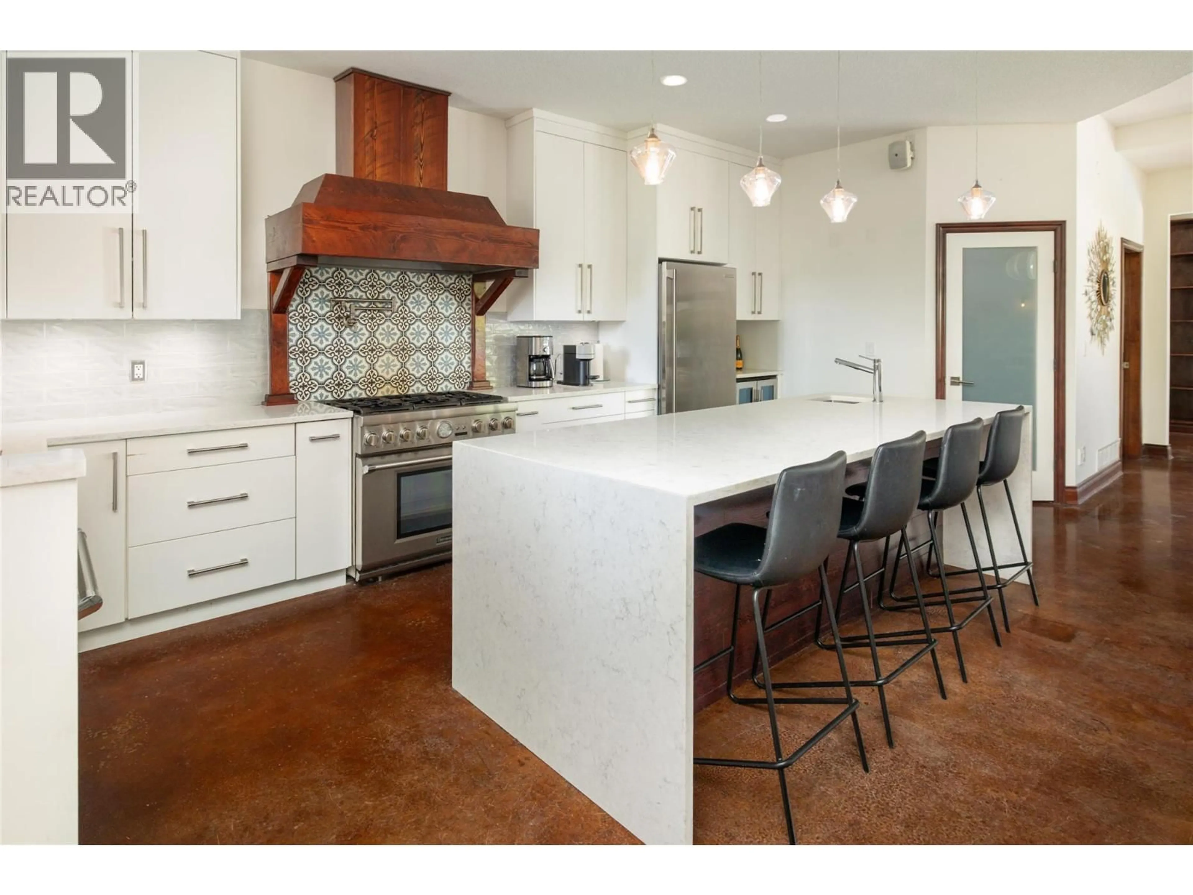 Contemporary kitchen, ceramic/tile floor for 1107 HENDERSON DRIVE, Kelowna British Columbia V1P1L8