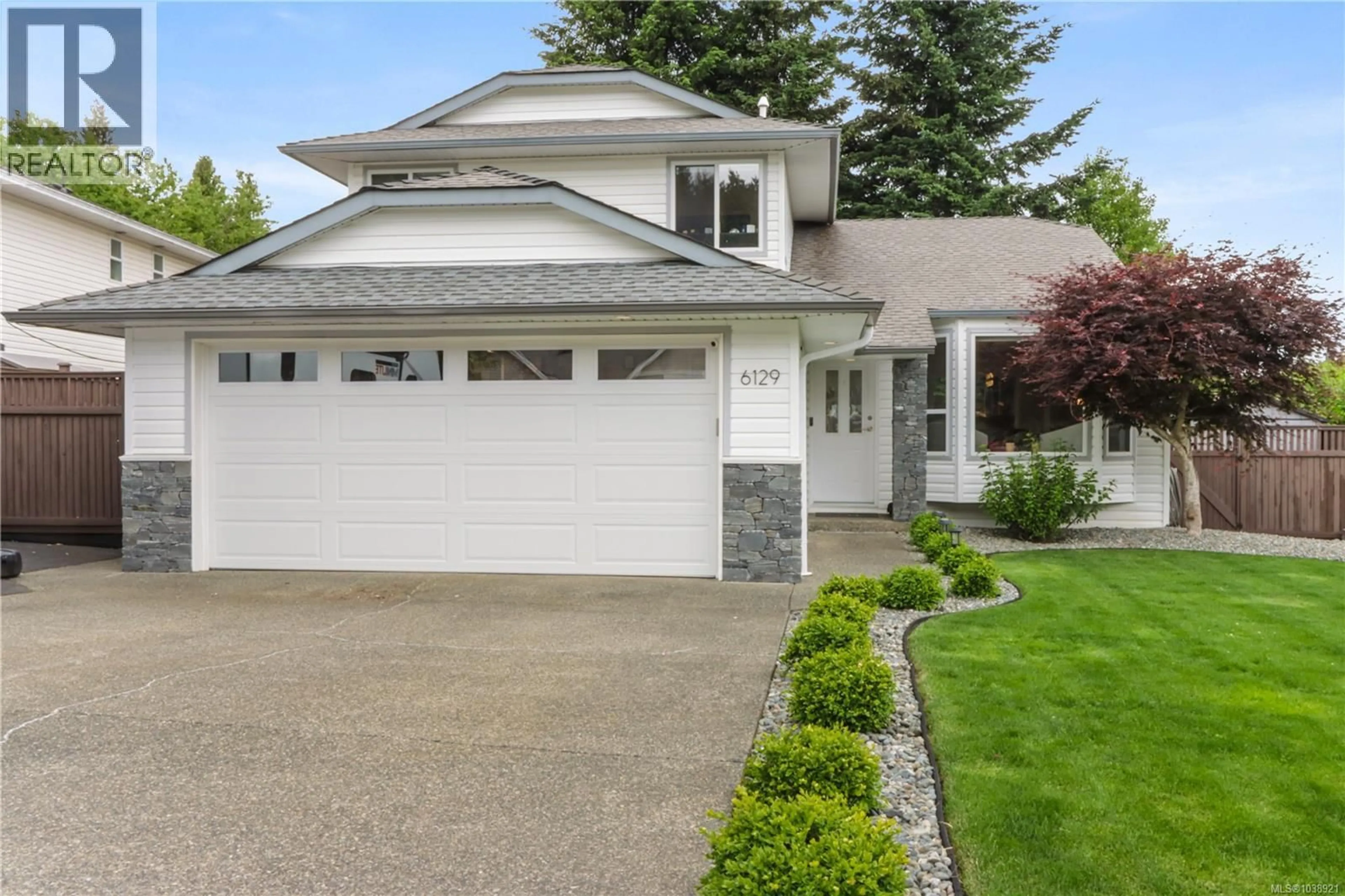 Home with vinyl exterior material, street for 6129 GLACIER WAY, Nanaimo British Columbia V9T6C8