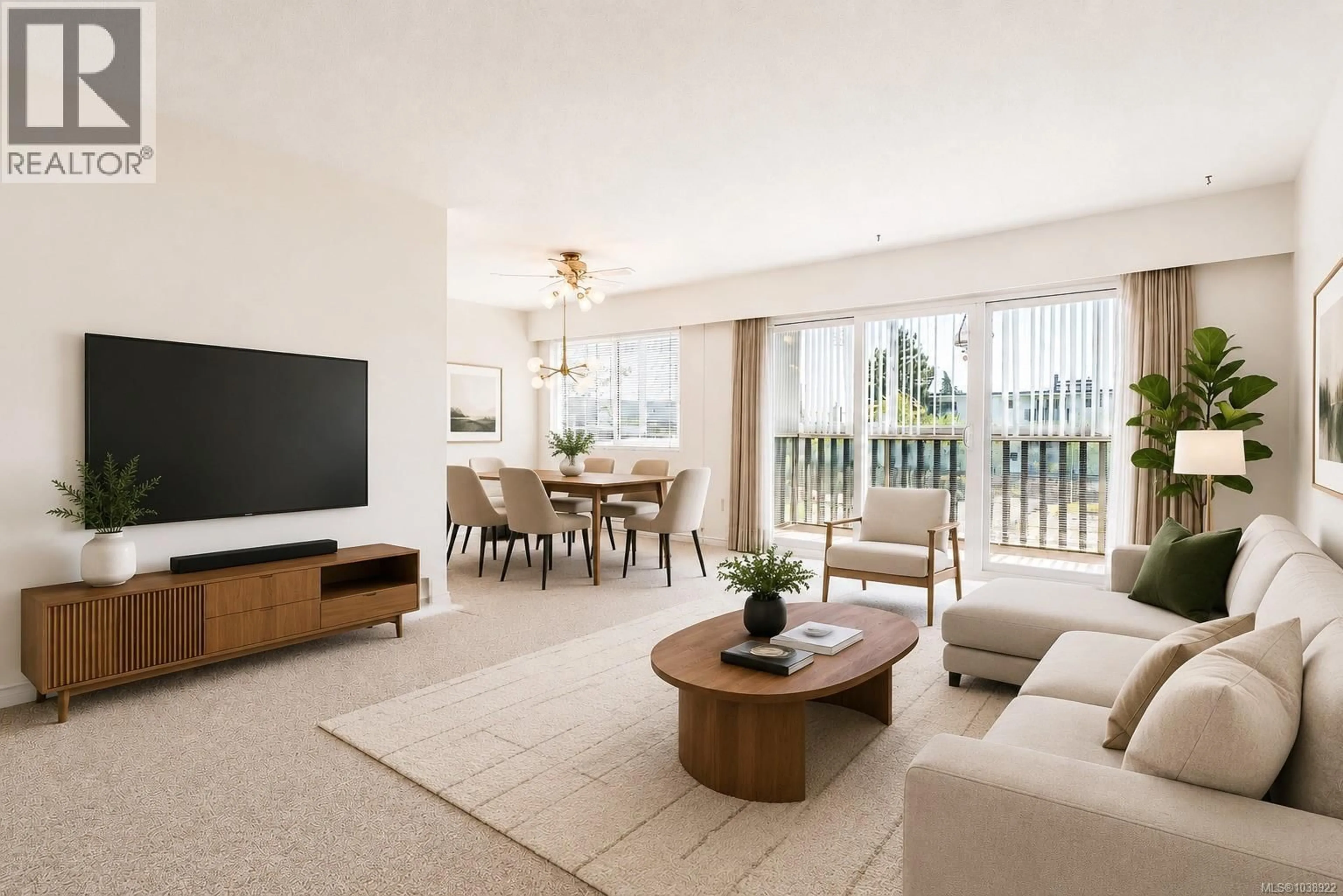 Living room with furniture, wood/laminate floor for 308 - 1035 MCCLURE STREET, Victoria British Columbia V8V3G1