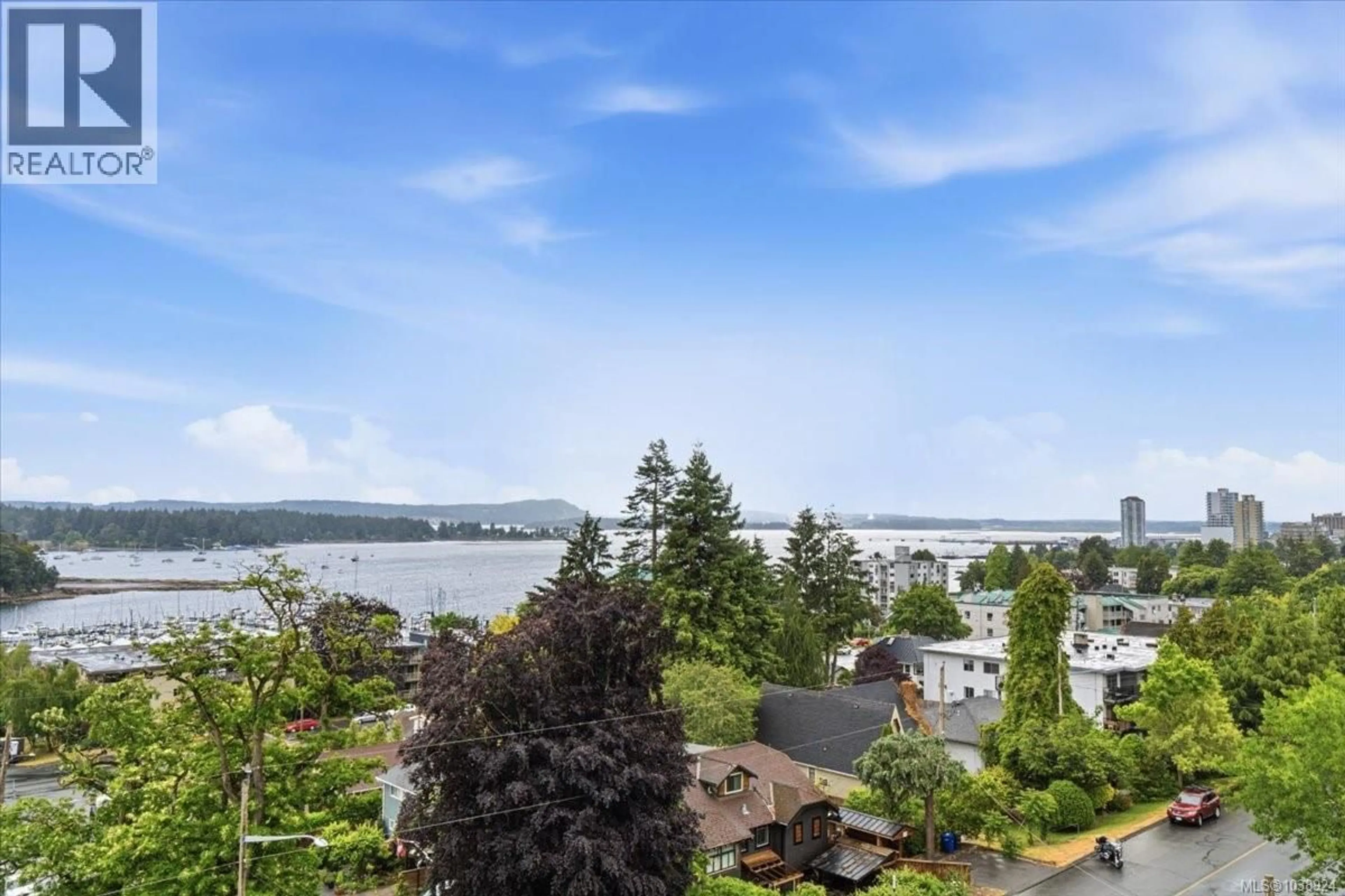 A pic from outside/outdoor area/front of a property/back of a property/a pic from drone, water/lake/river/ocean view for 601 - 220 TOWNSITE ROAD, Nanaimo British Columbia V9S5S8