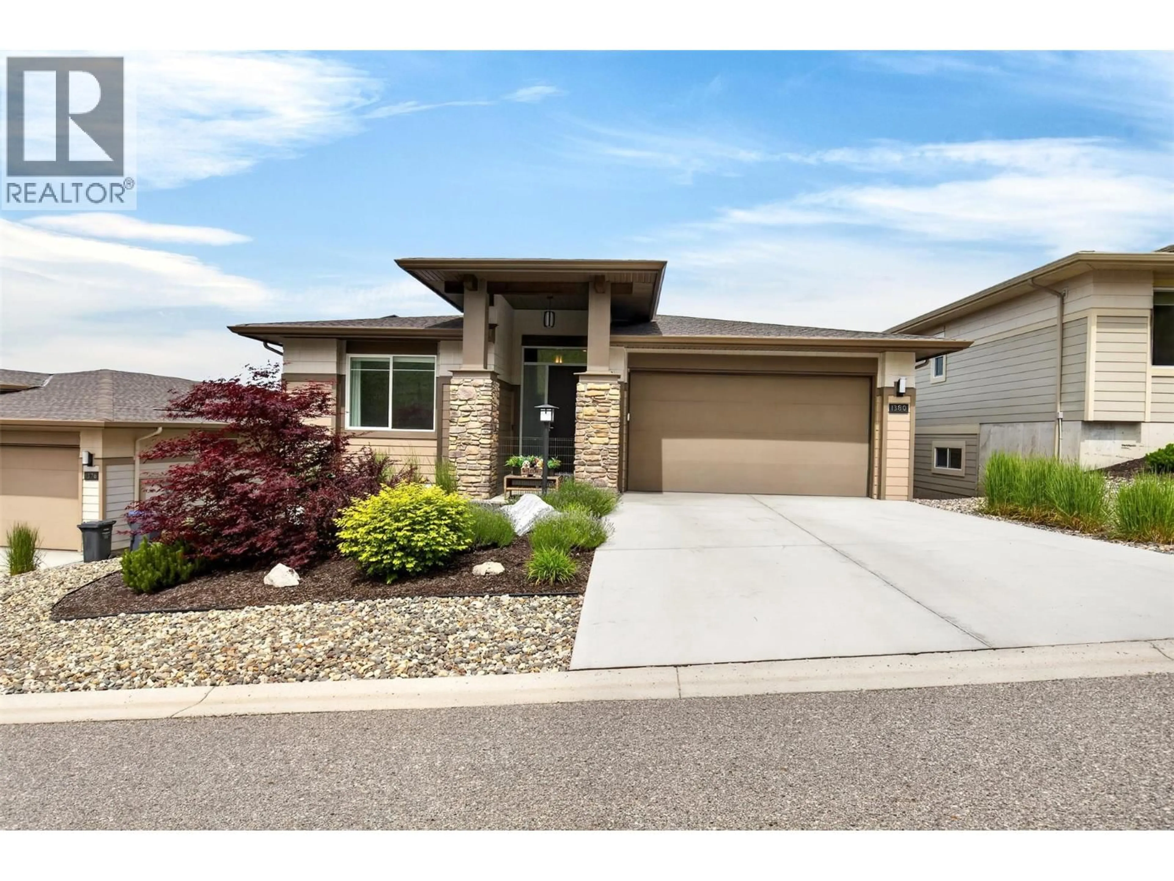 Home with brick exterior material, street for 1380 TOWER RANCH DRIVE, Kelowna British Columbia V1P1T8
