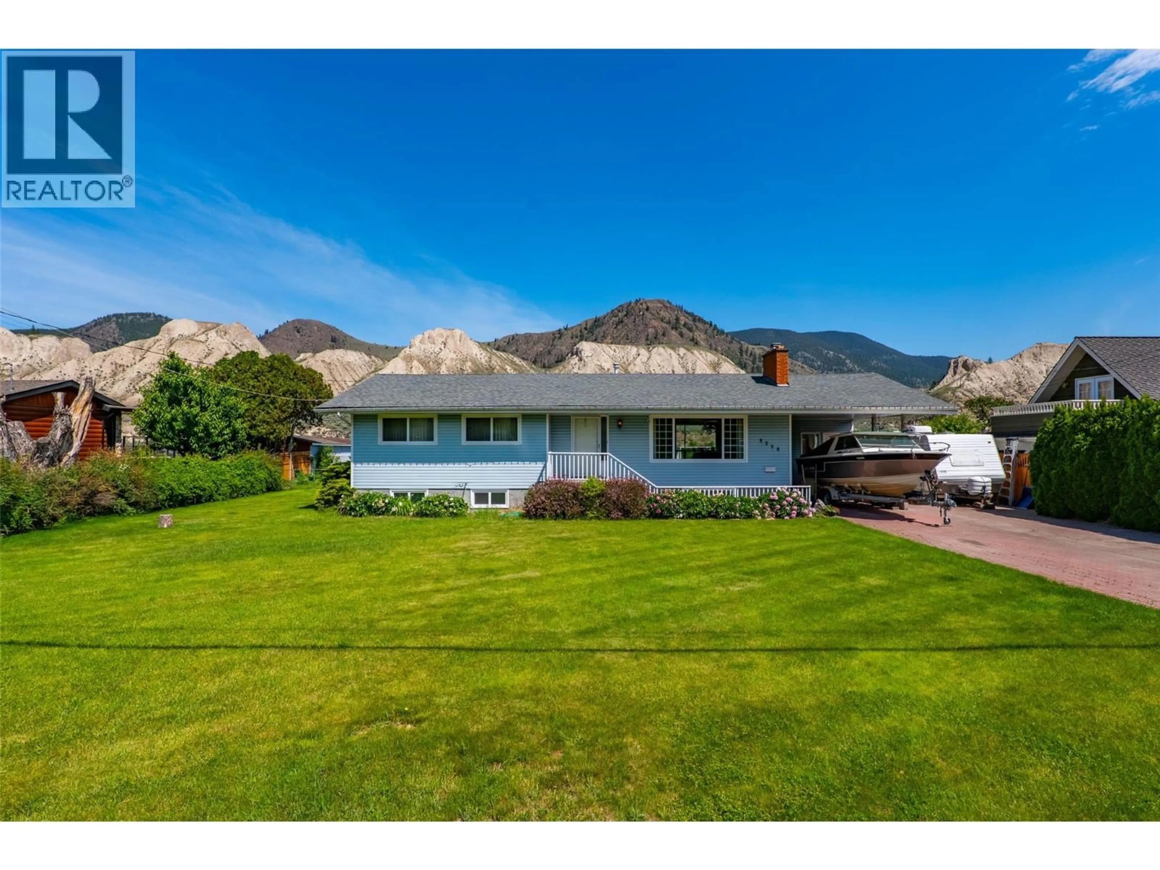 A pic from outside/outdoor area/front of a property/back of a property/a pic from drone, mountain view for 6348 CHUKAR DRIVE, Kamloops British Columbia V2C4T7