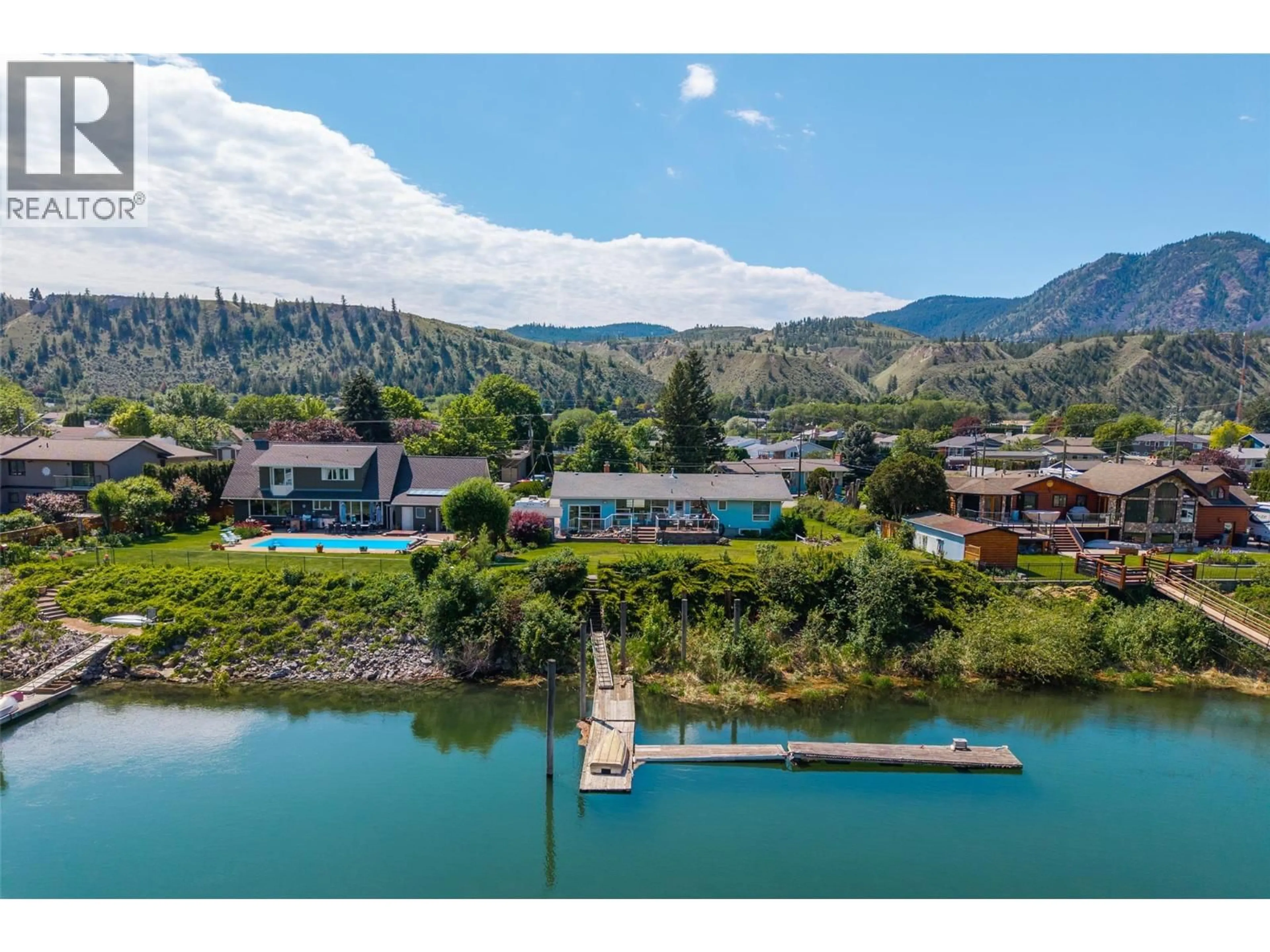 A pic from outside/outdoor area/front of a property/back of a property/a pic from drone, water/lake/river/ocean view for 6348 CHUKAR DRIVE, Kamloops British Columbia V2C4T7