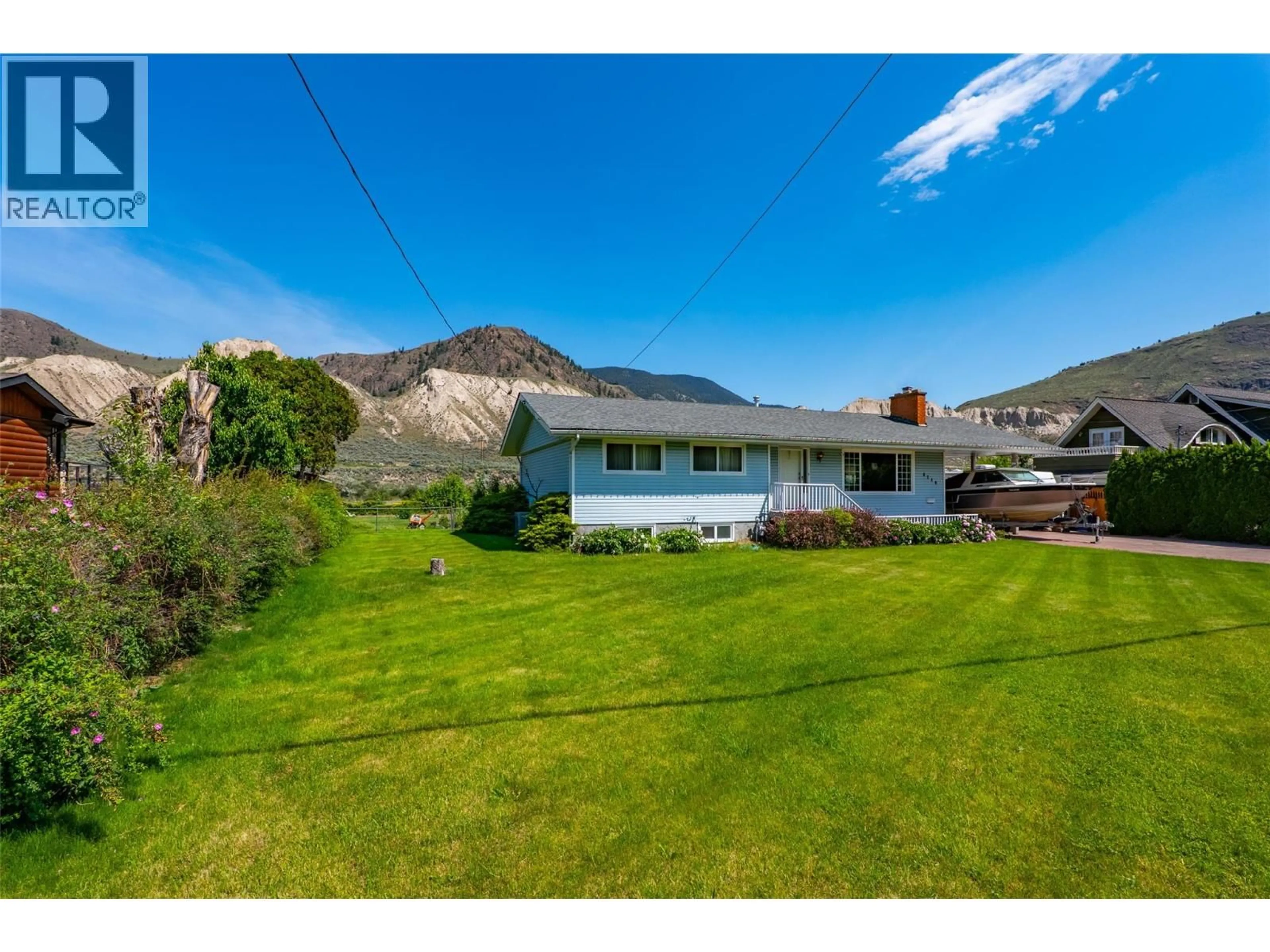 A pic from outside/outdoor area/front of a property/back of a property/a pic from drone, mountain view for 6348 CHUKAR DRIVE, Kamloops British Columbia V2C4T7