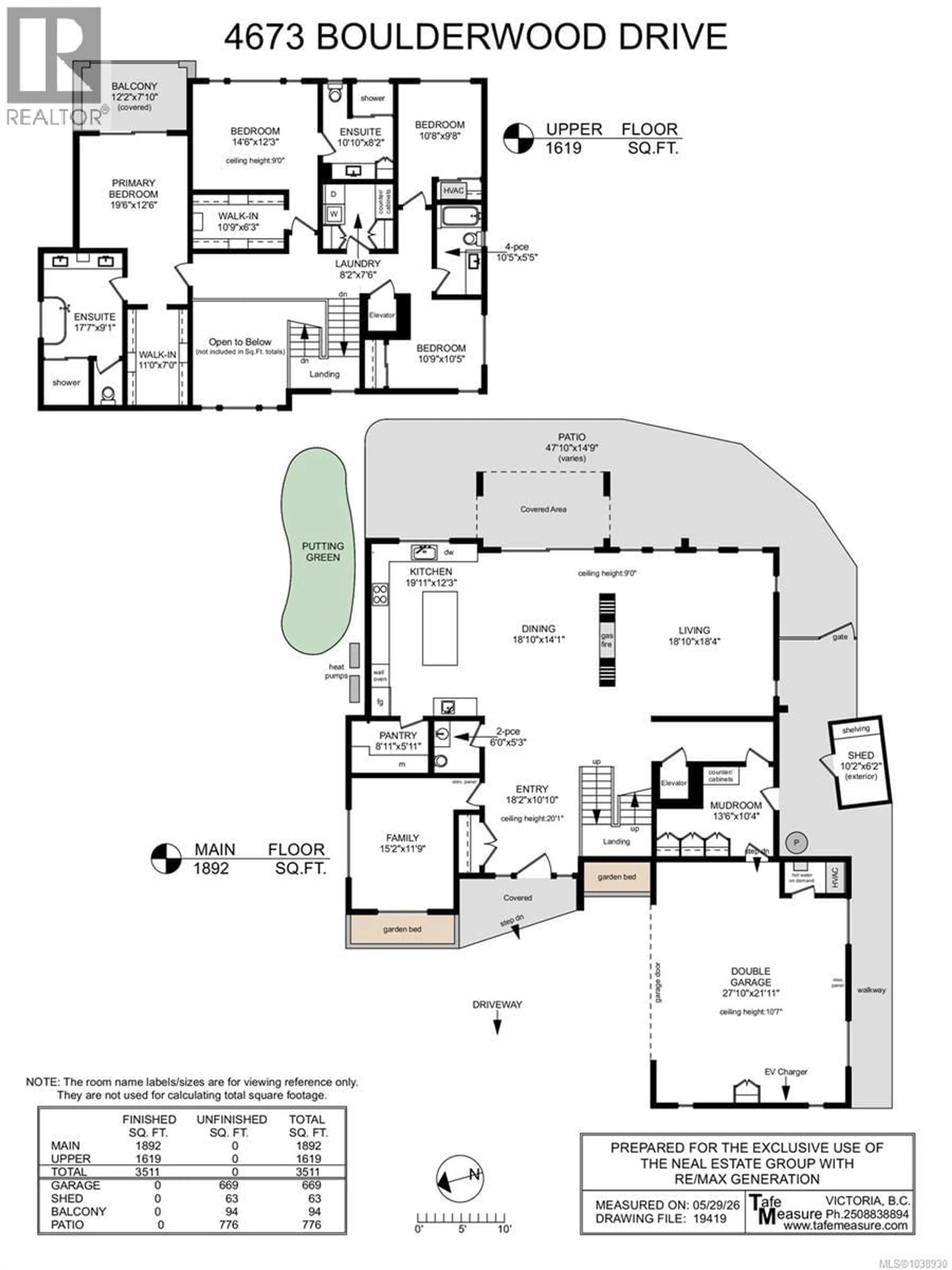 Floor plan for 4673 BOULDERWOOD DRIVE, Saanich British Columbia V8Y2P8