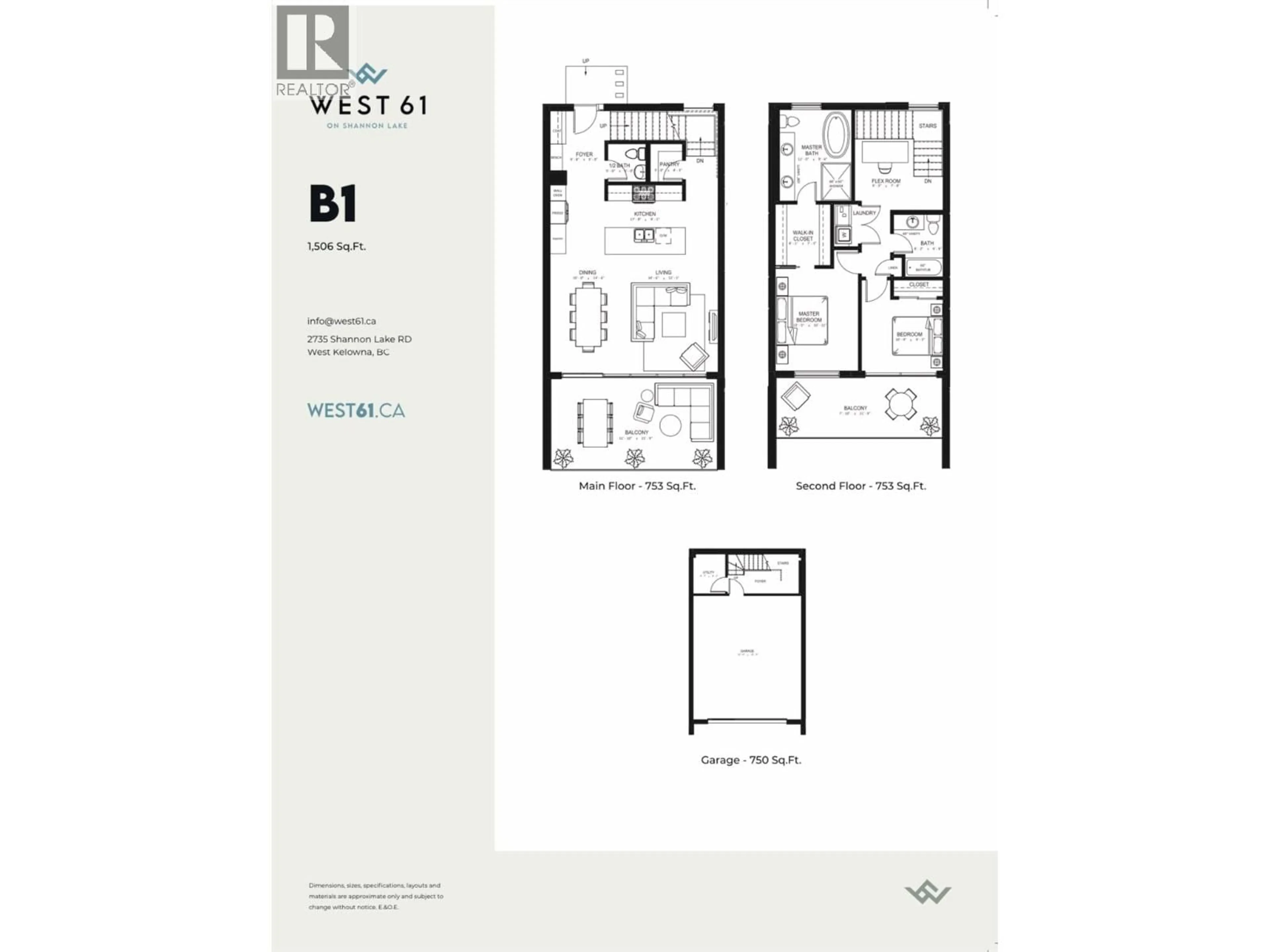 Floor plan for 510 - 2735 SHANNON LAKE ROAD, West Kelowna British Columbia V4T1V6