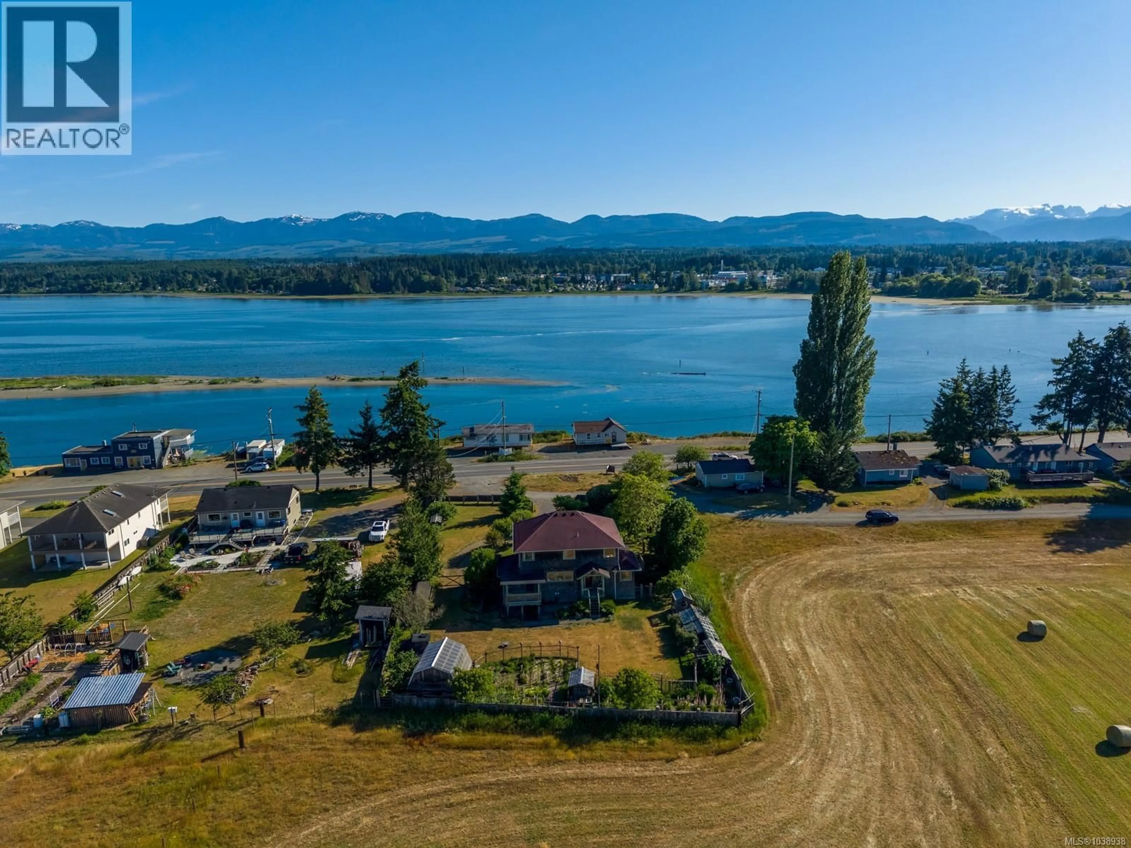 A pic from outside/outdoor area/front of a property/back of a property/a pic from drone, water/lake/river/ocean view for 2854 FARM VIEW ROAD, Courtenay British Columbia V9N9C7