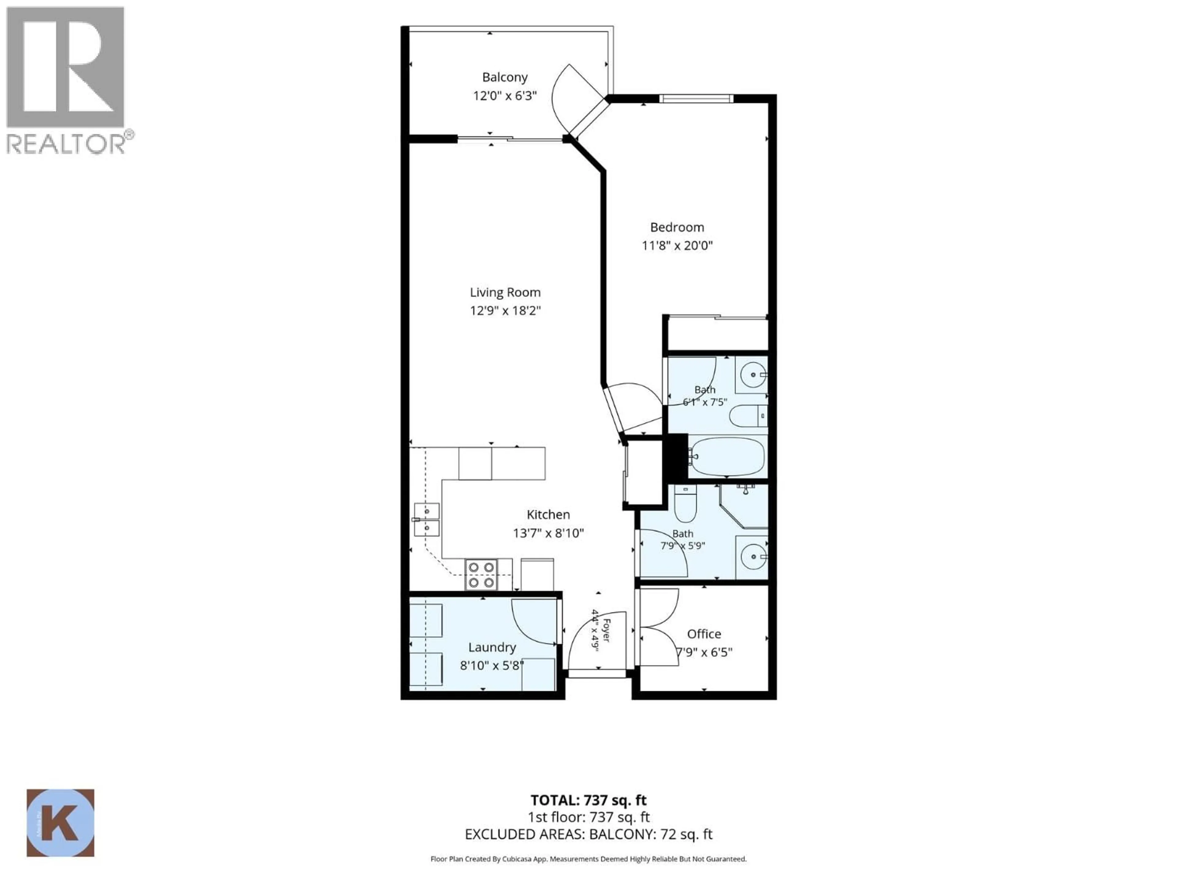 Floor plan for 105 - 1965 PANDOSY STREET, Kelowna British Columbia V1Y1R9