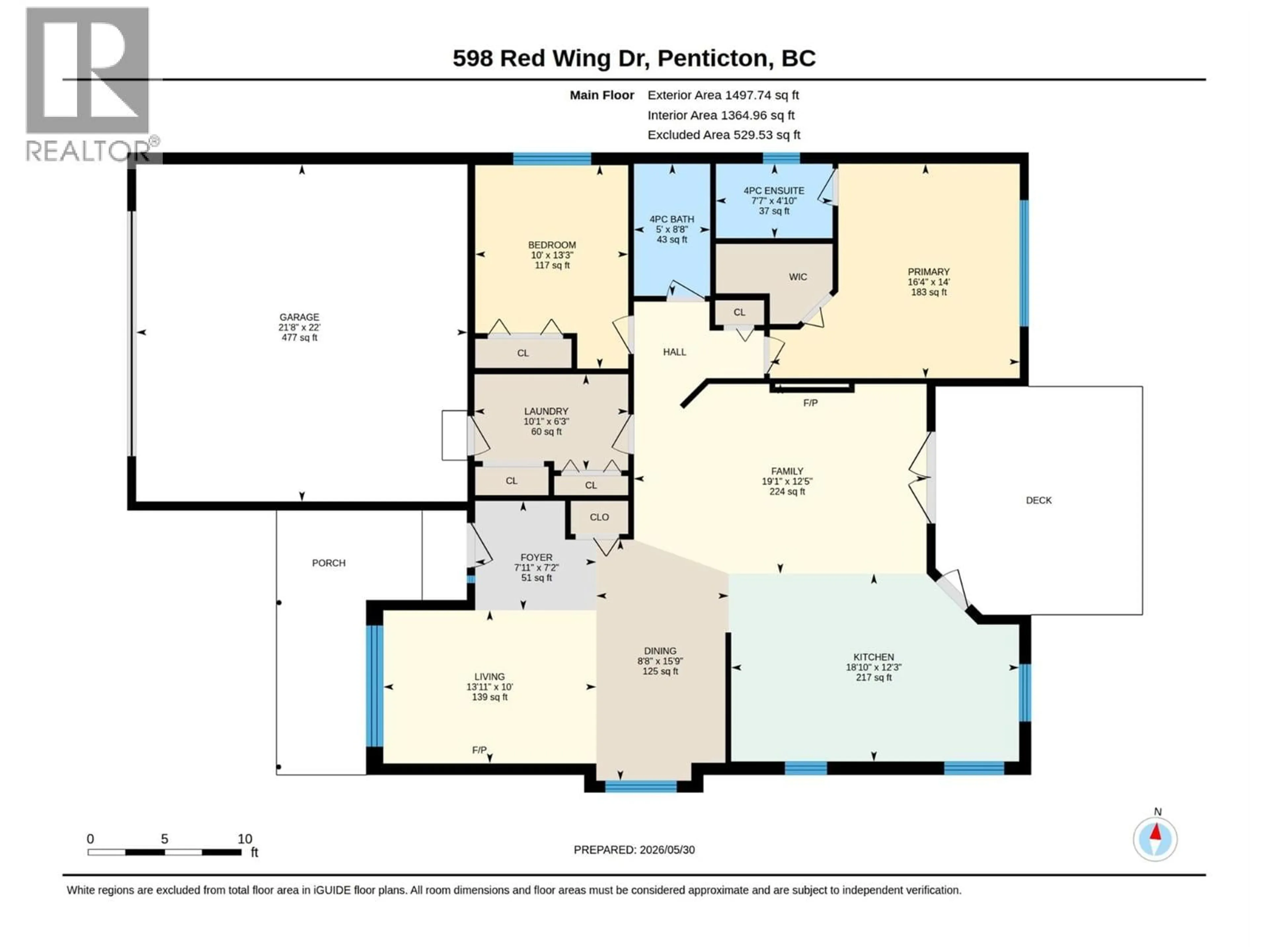 Floor plan for 598 RED WING DRIVE, Penticton British Columbia V2A8N7