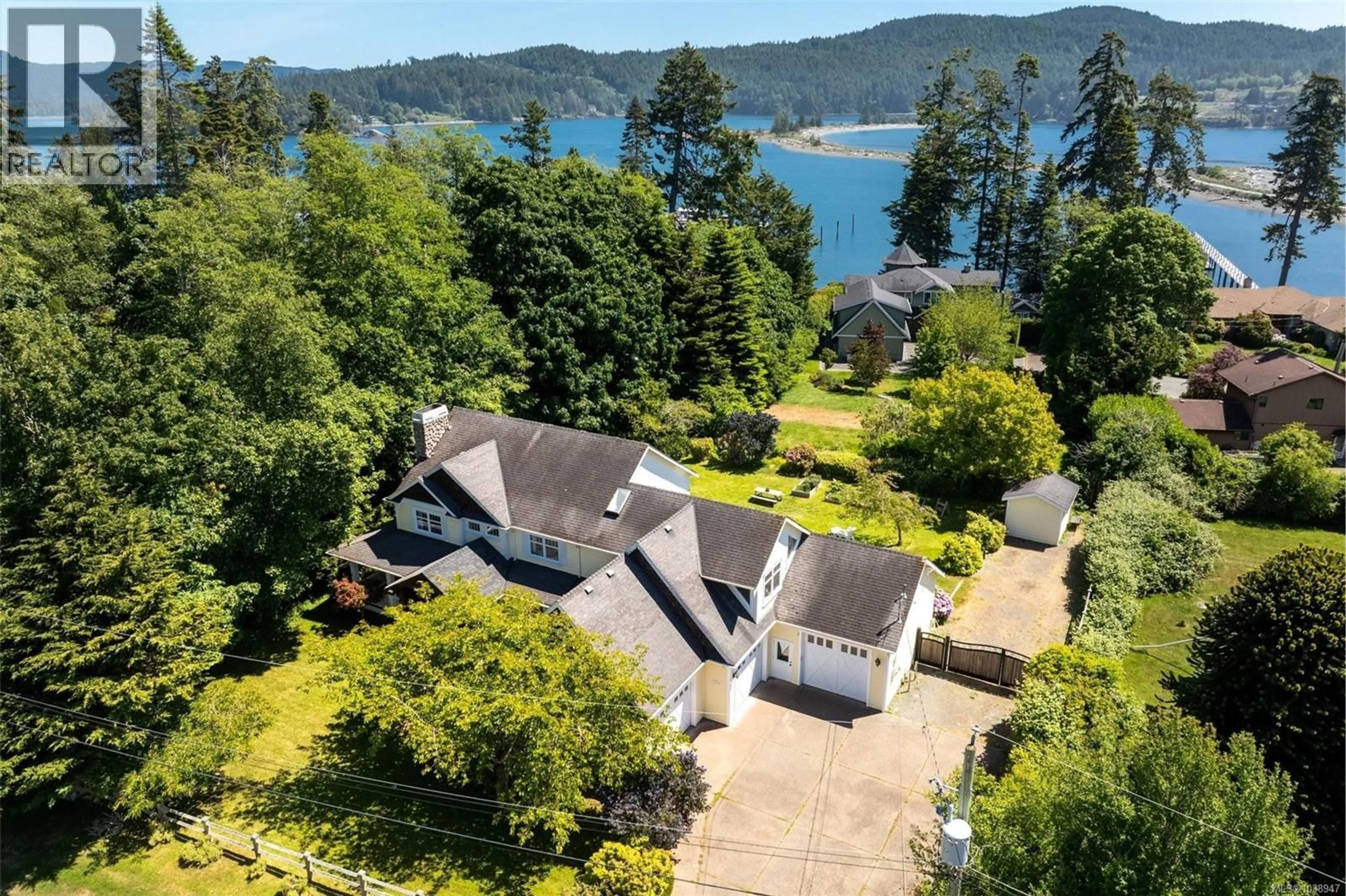 A pic from outside/outdoor area/front of a property/back of a property/a pic from drone, water/lake/river/ocean view for 1559 DUFOUR ROAD, Sooke British Columbia V9Z0T6