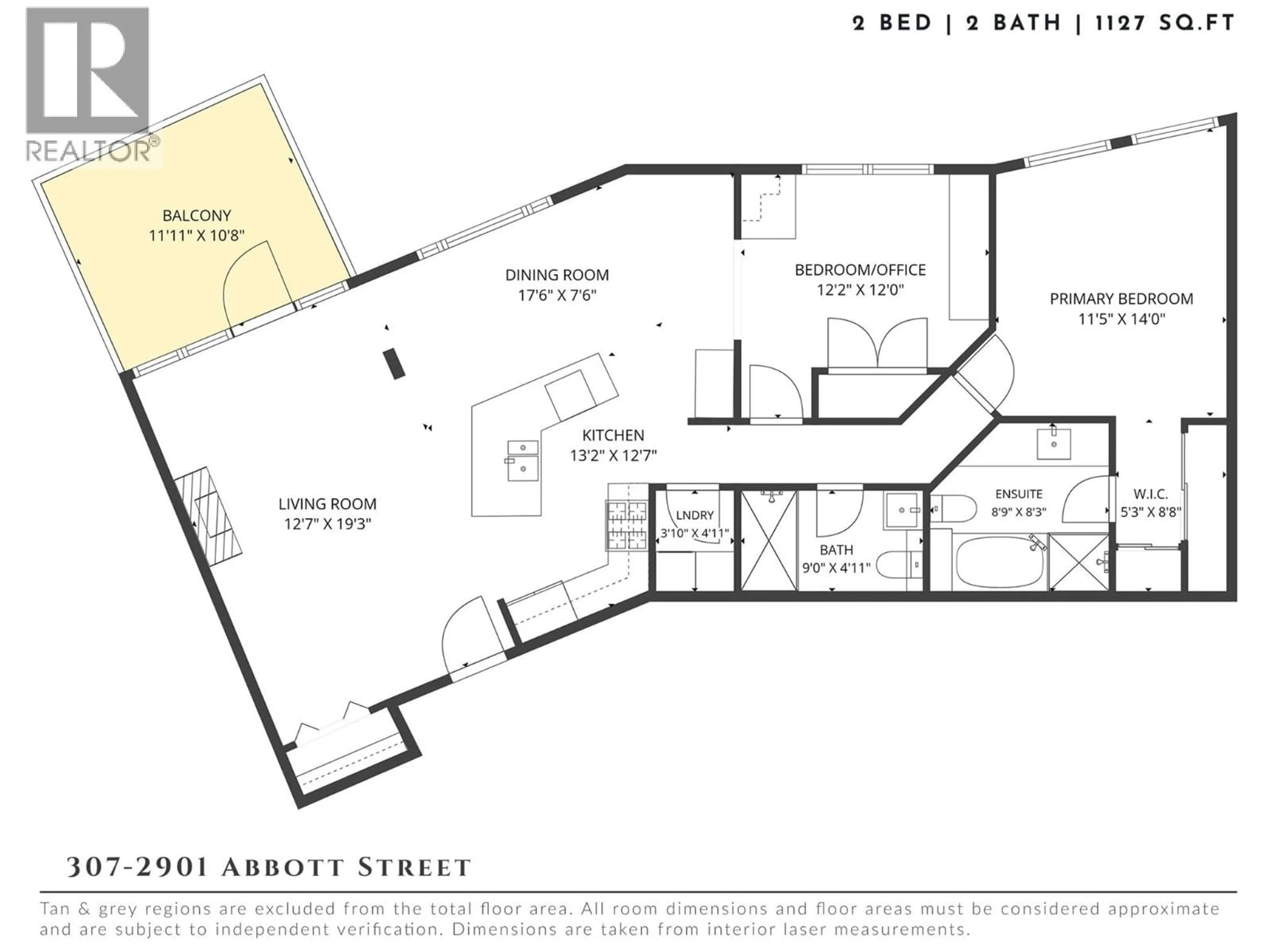Floor plan for 307 - 2901 ABBOTT STREET, Kelowna British Columbia V1Y1G7