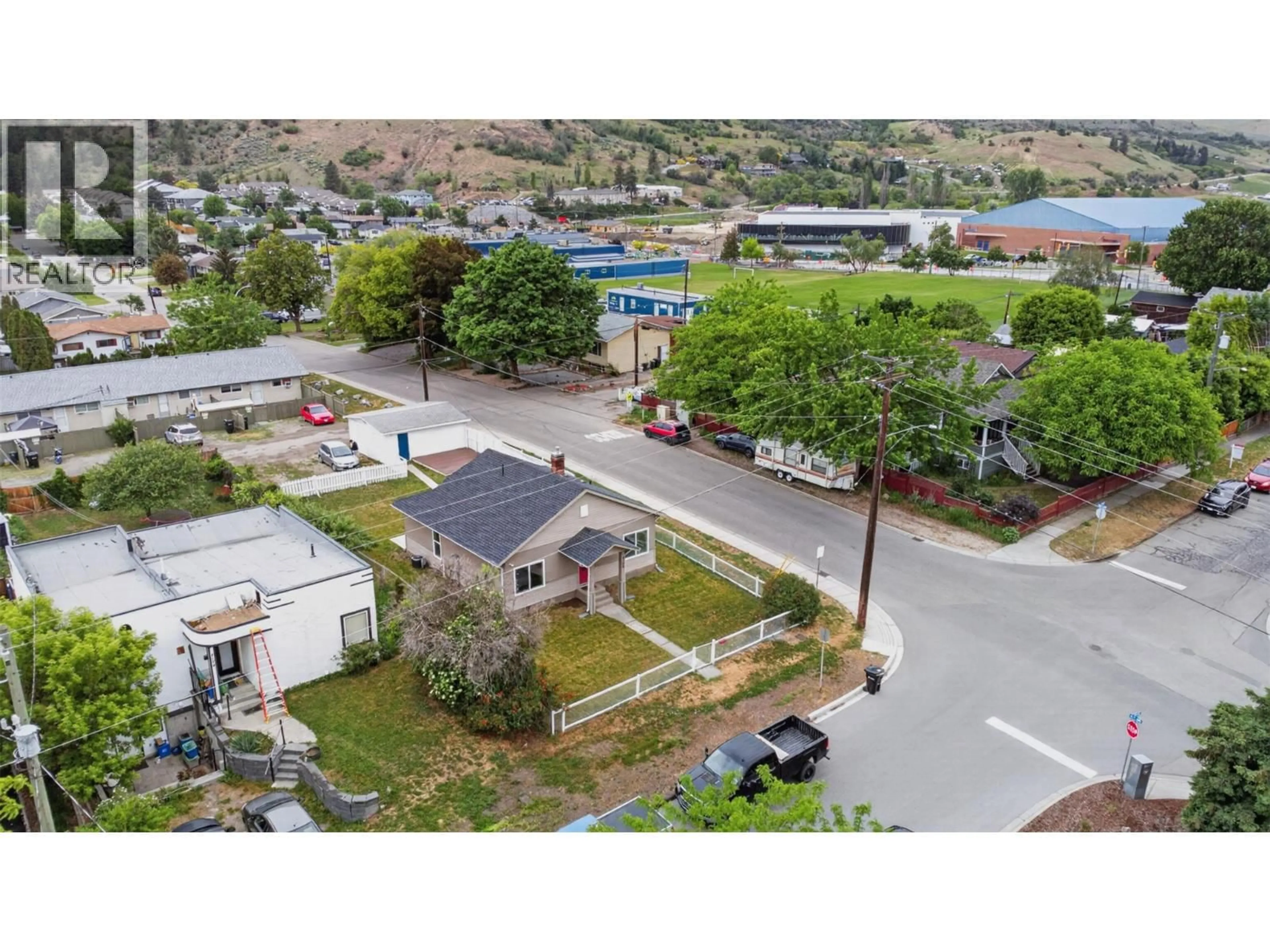 A pic from outside/outdoor area/front of a property/back of a property/a pic from drone, mountain view for 4106 34TH STREET, Vernon British Columbia V1T5Y2