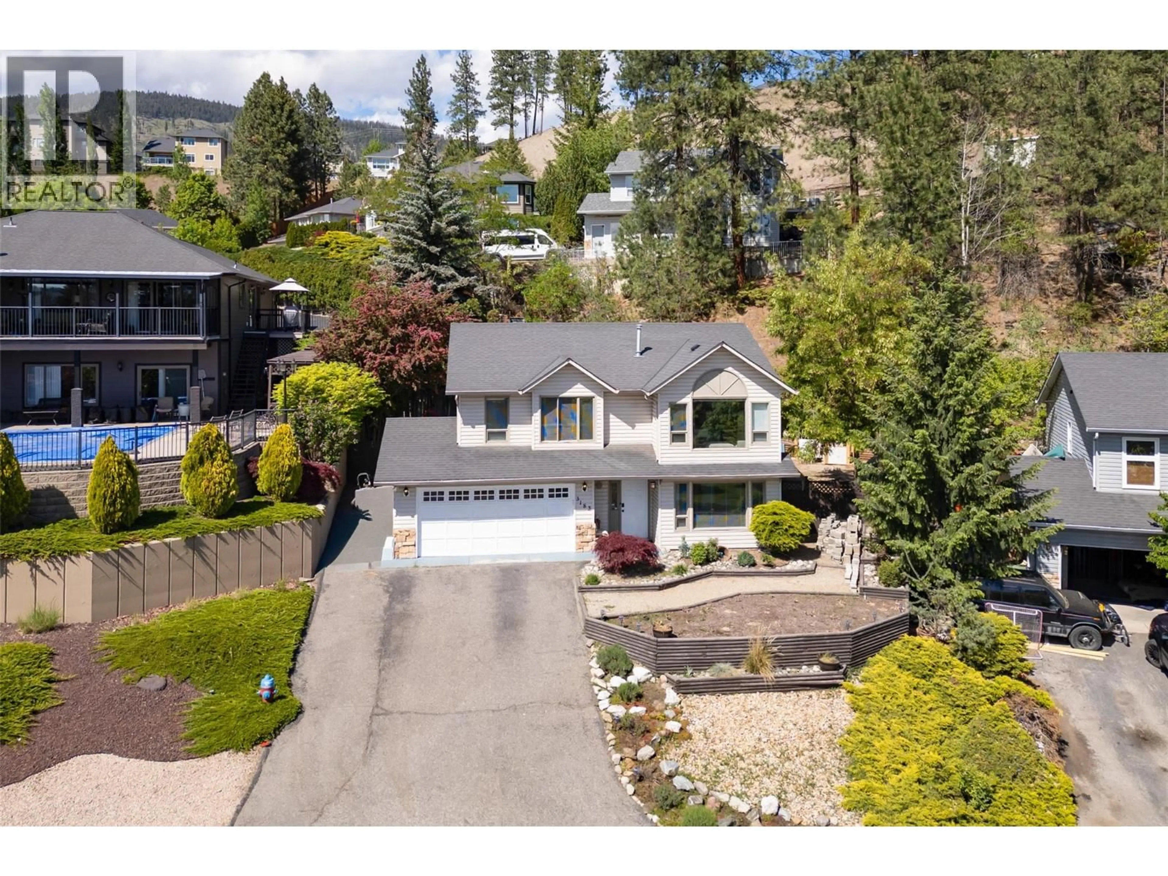 A pic from outside/outdoor area/front of a property/back of a property/a pic from drone, street for 3183 BROADVIEW PLACE, West Kelowna British Columbia V4T1M9