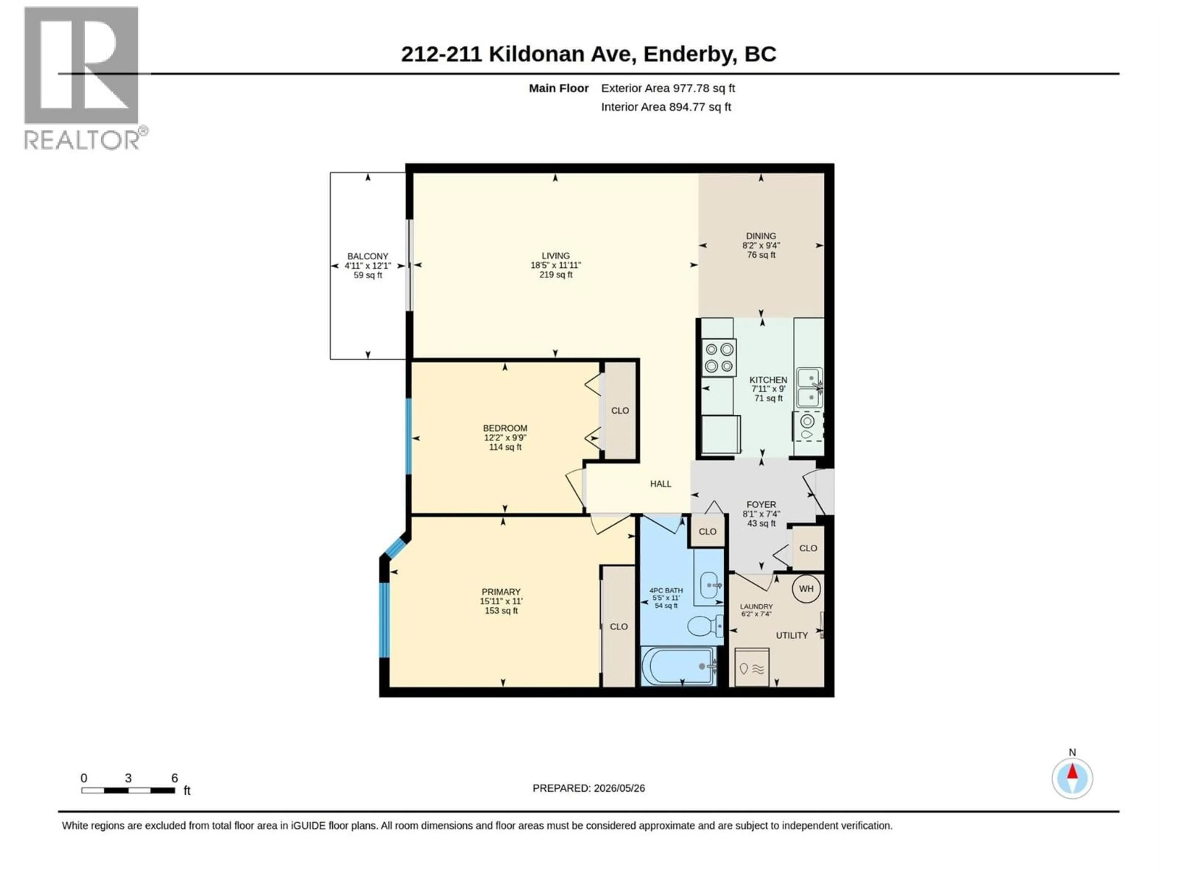 Floor plan for 212 - 211 KILDONAN AVENUE, Enderby British Columbia V0E1V2
