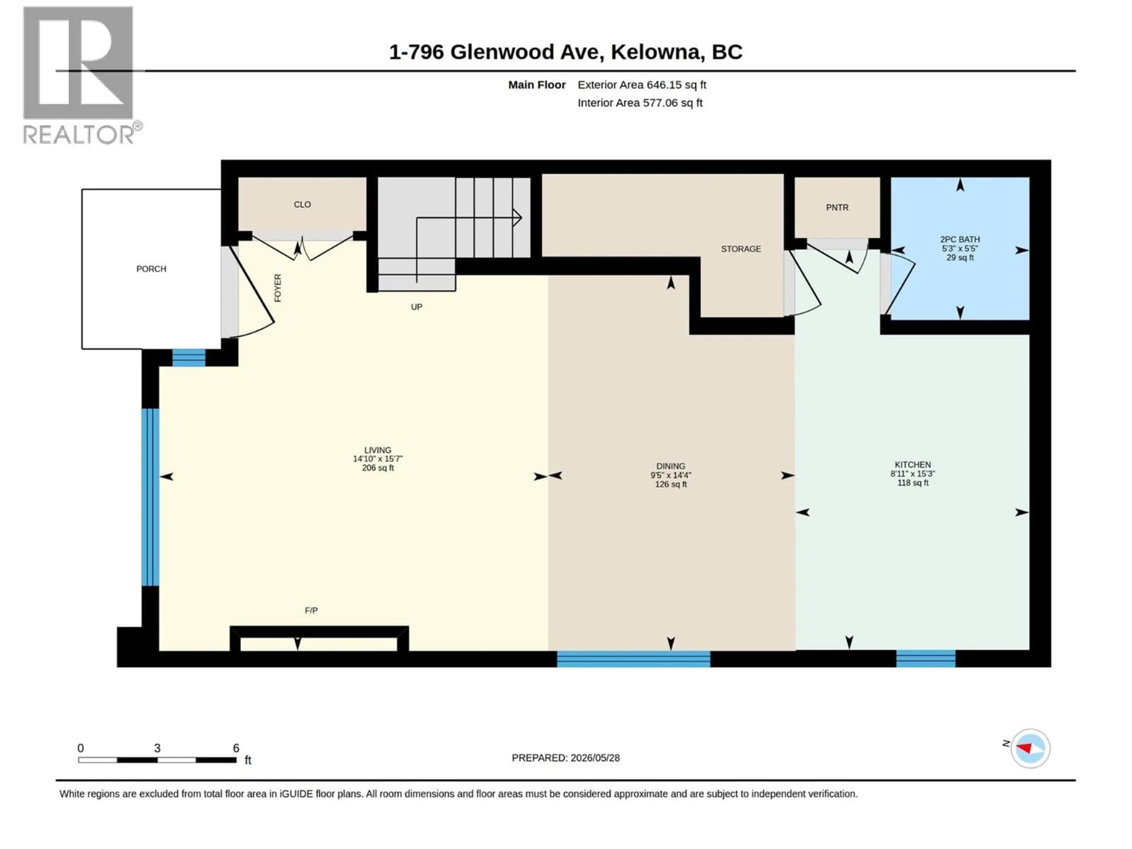 Floor plan for 2 - 796 GLENWOOD AVENUE, Kelowna British Columbia V1Y5M5