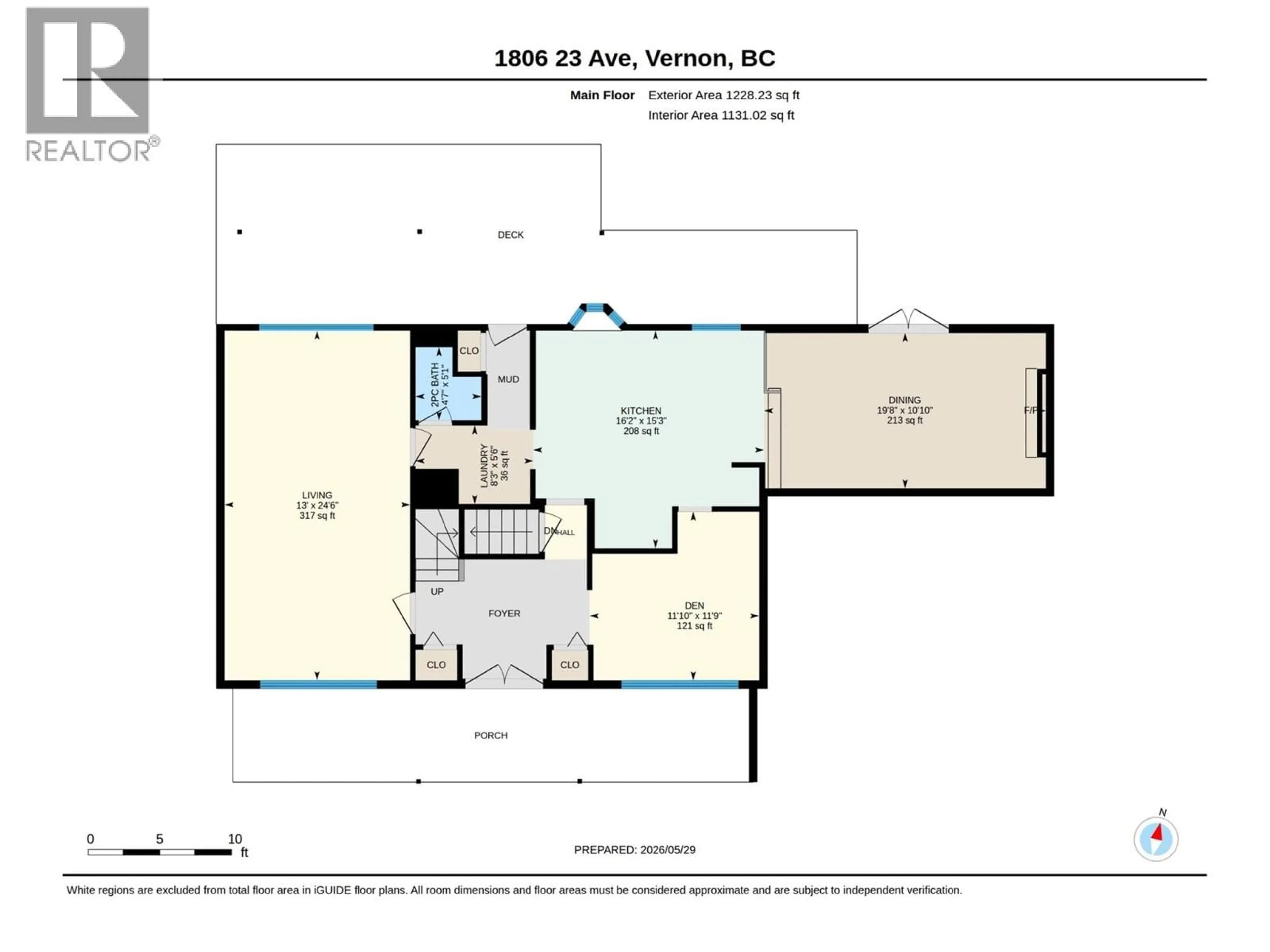 Floor plan for 1806 23 AVENUE, Vernon British Columbia V1T1J1