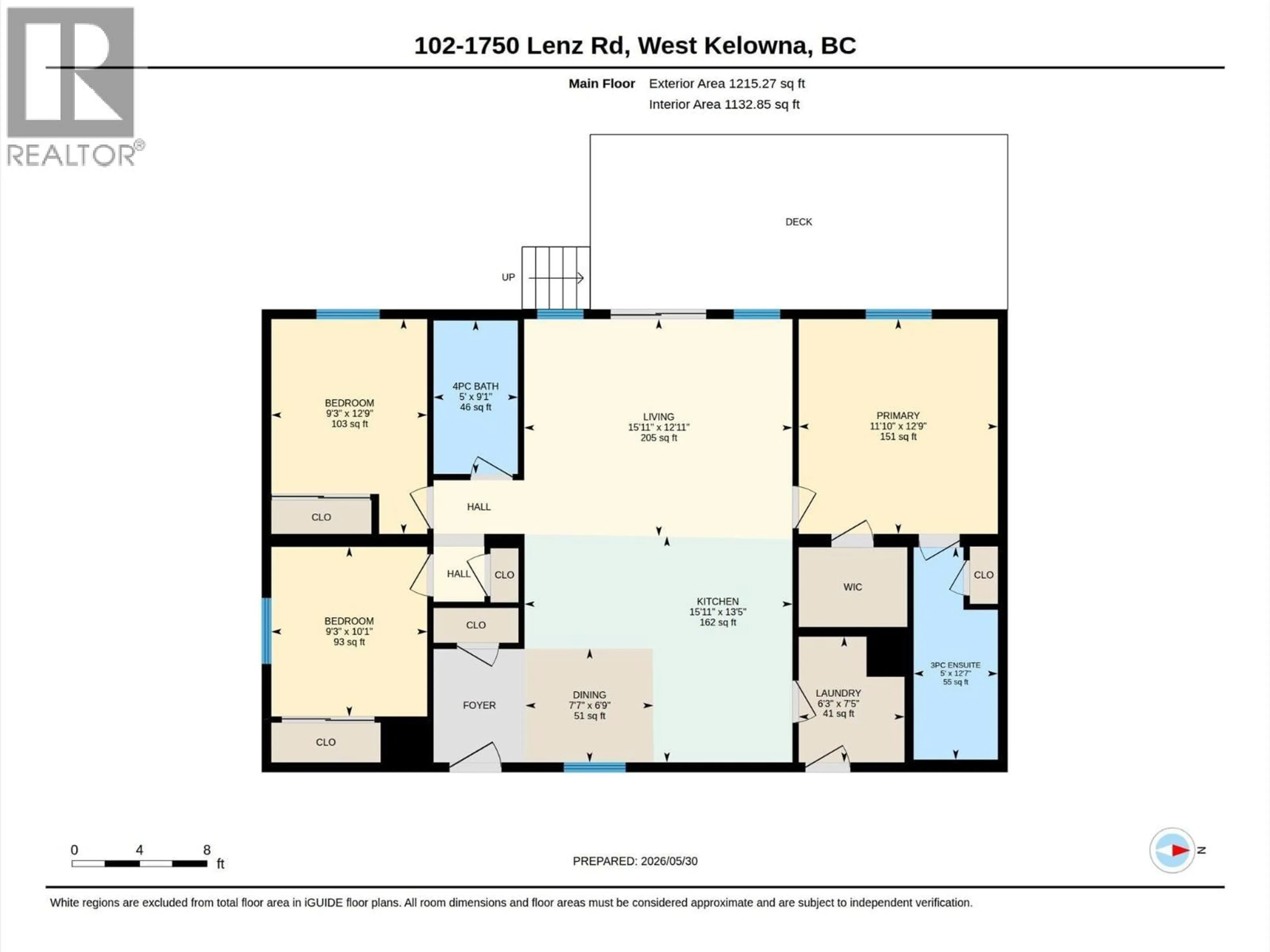 Floor plan for 102 - 1750 LENZ ROAD, West Kelowna British Columbia V1Z3N1