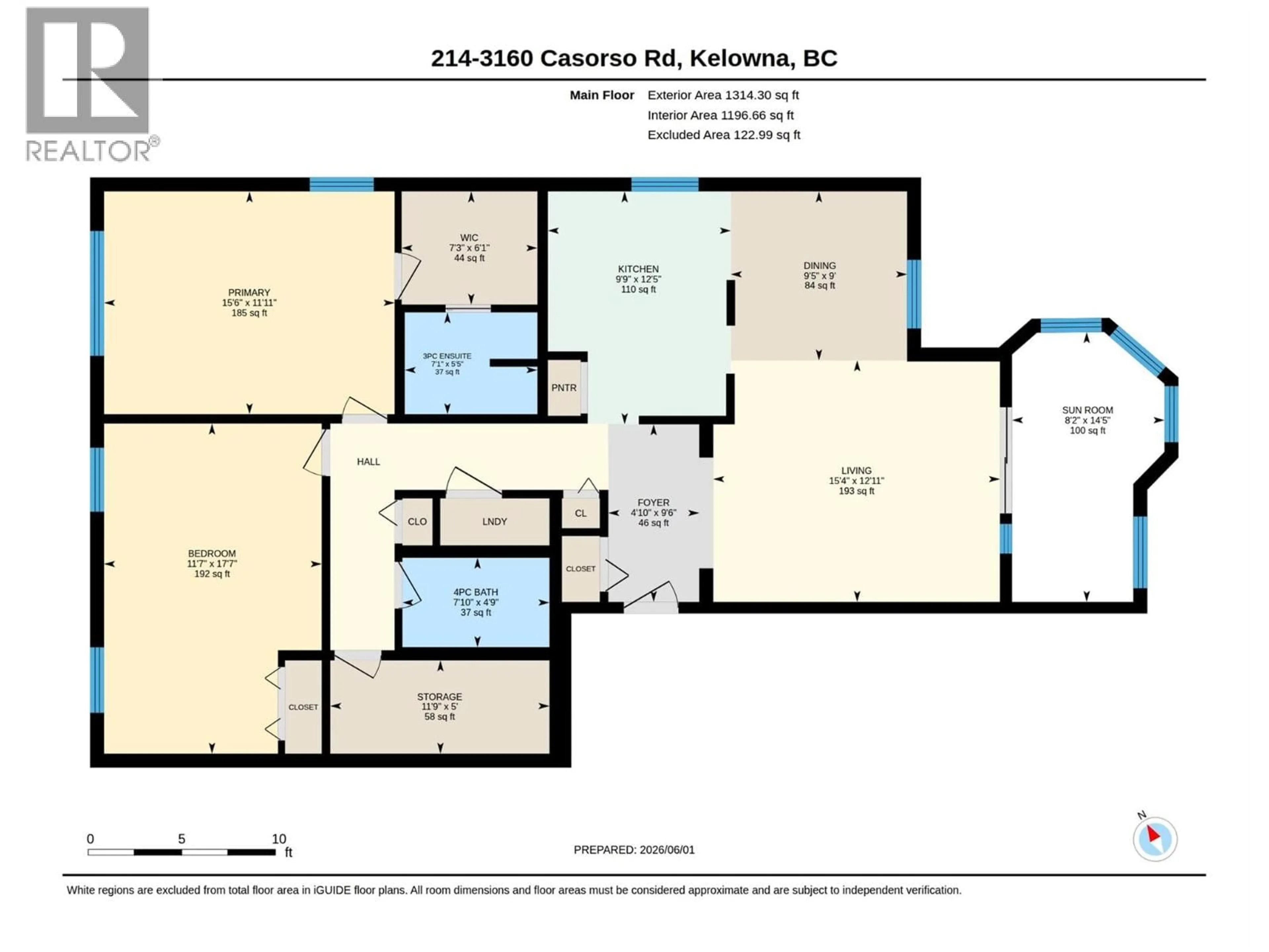 Floor plan for 214 - 3160 CASORSO ROAD, Kelowna British Columbia V1W3L7