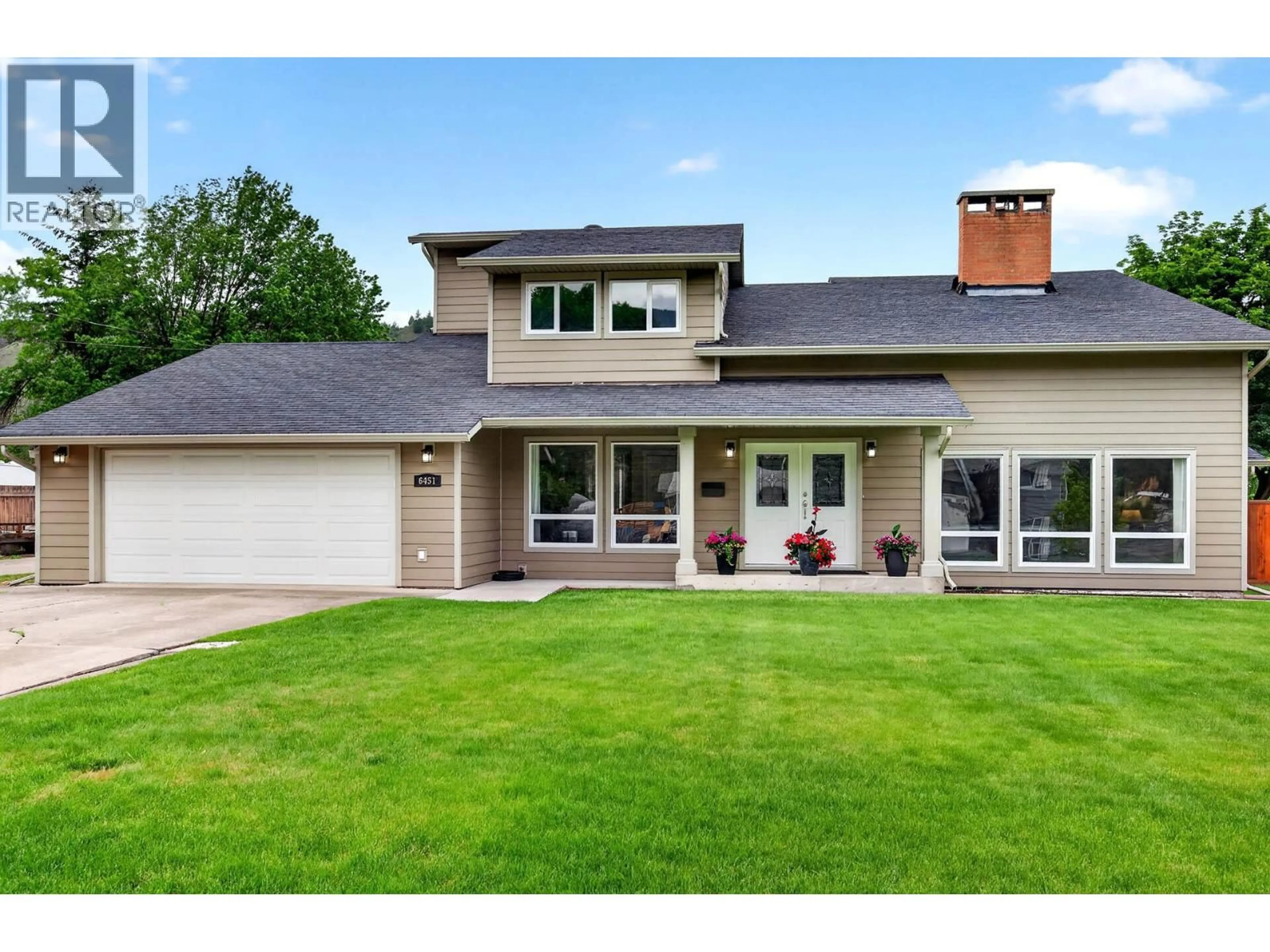 Home with vinyl exterior material, street for 6451 BEAVER CRESCENT, Kamloops British Columbia V2C4V2
