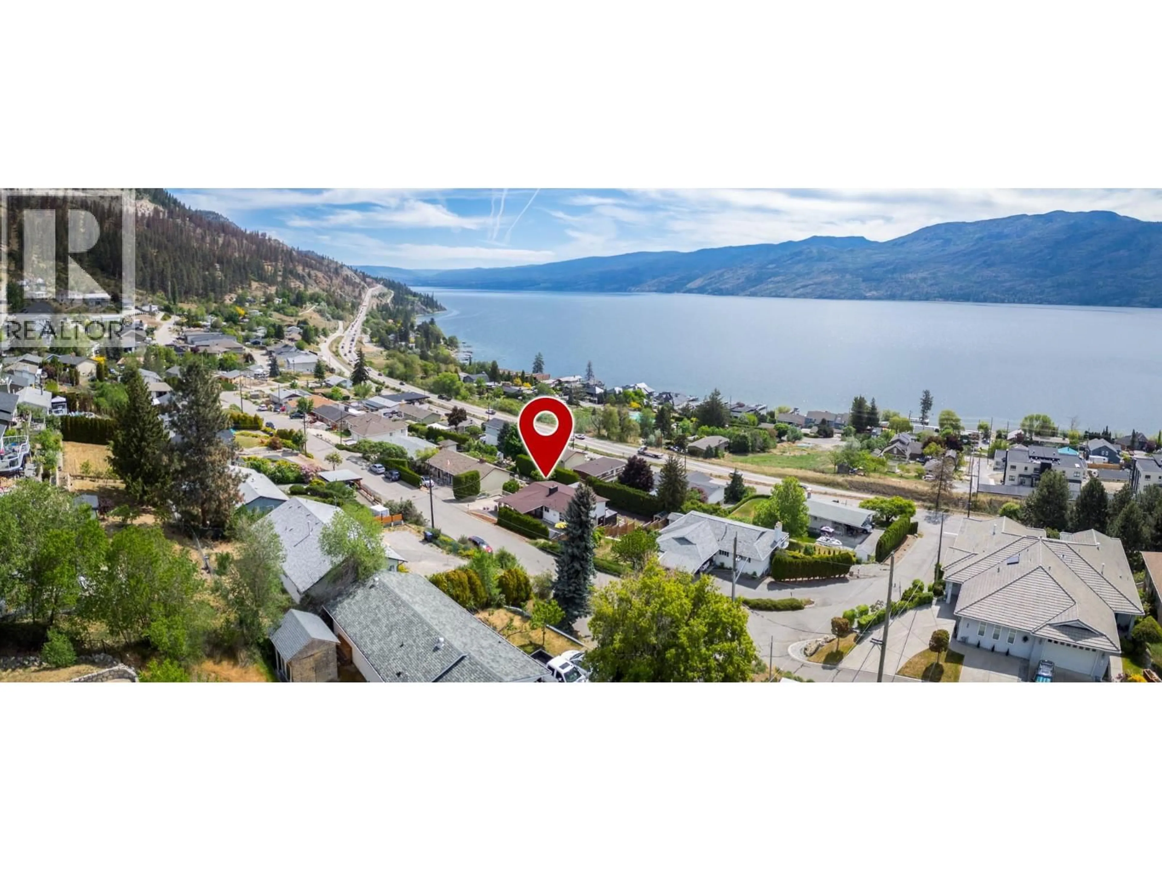 A pic from outside/outdoor area/front of a property/back of a property/a pic from drone, water/lake/river/ocean view for 5287 GREATA ROAD, Peachland British Columbia V0H1X2
